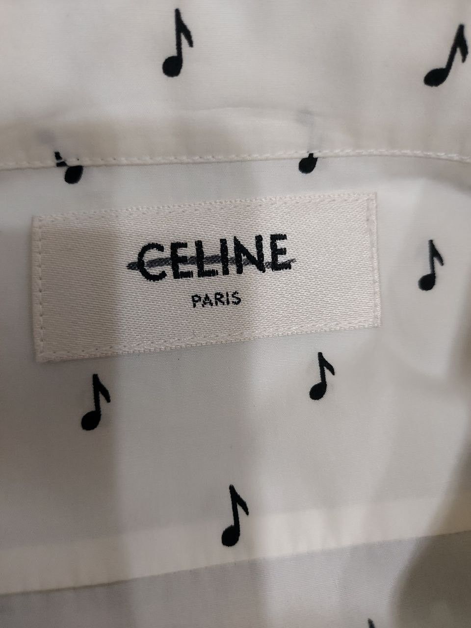 Celine × Hedi Slimane *New* SS19 Music Note Shirt Size US M / EU 48-50 / 2 - 4 Thumbnail