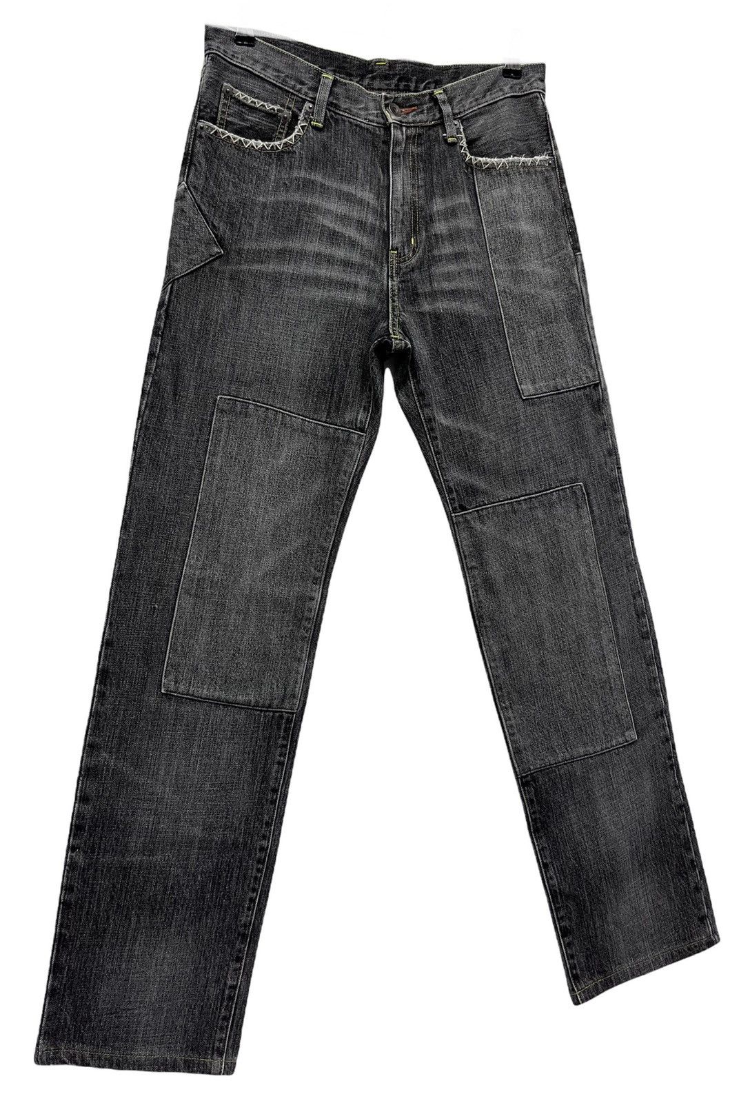 Japanese Brand 🔥FIRE🔥 Vtg y2k Black Patchwork Denim Inspired By Kapital Size US 30 / EU 46 - 5 Thumbnail