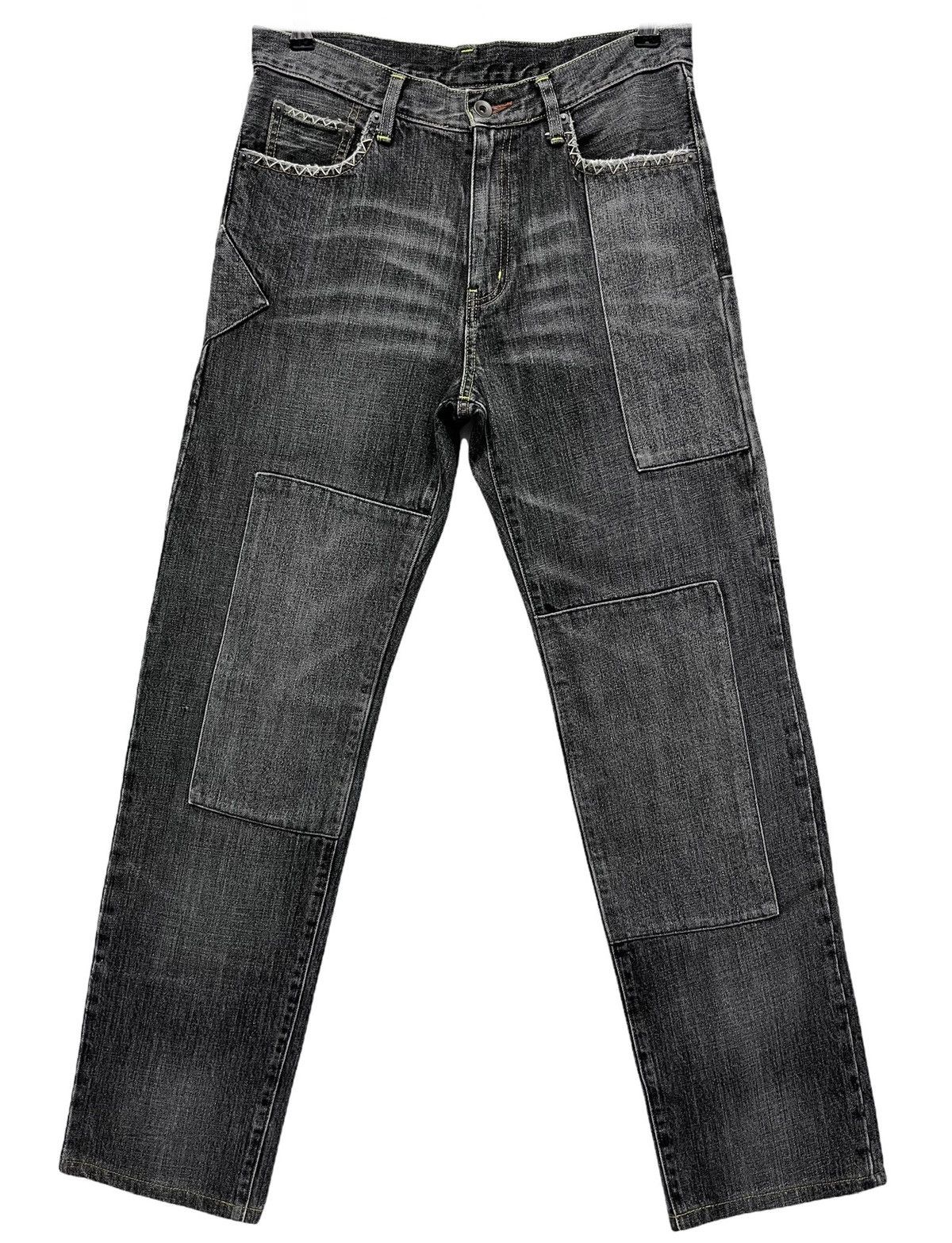 Japanese Brand 🔥FIRE🔥 Vtg y2k Black Patchwork Denim Inspired By Kapital Size US 30 / EU 46 - 3 Thumbnail