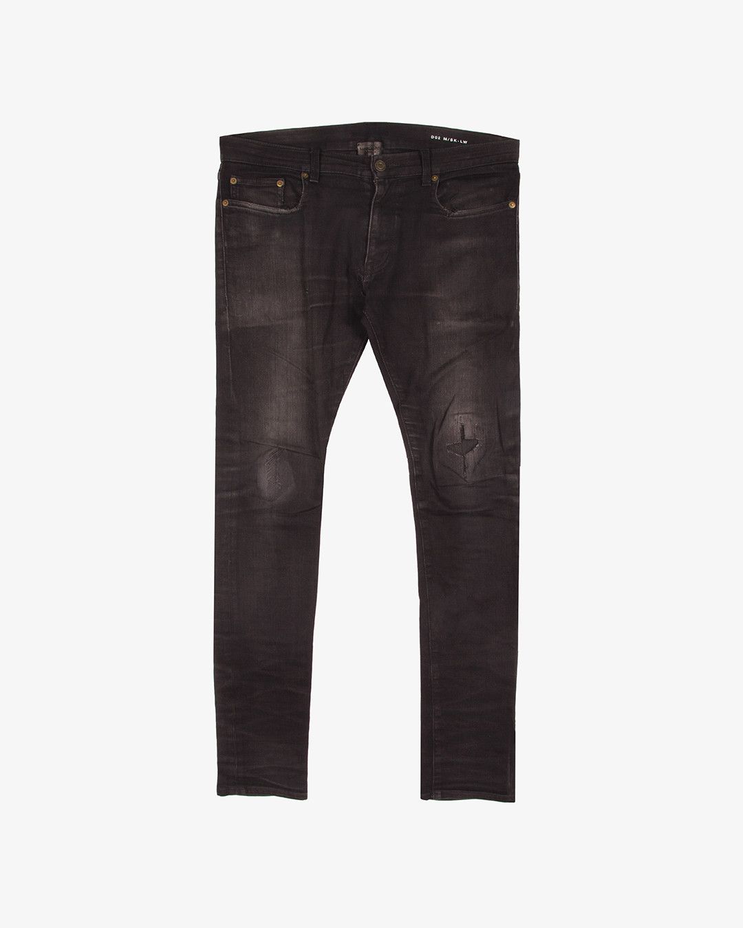 image of Saint Laurent Paris Saint Laurent Aw13 Trashed & Repaired D02 Denim in Black, Men's (Size 32)