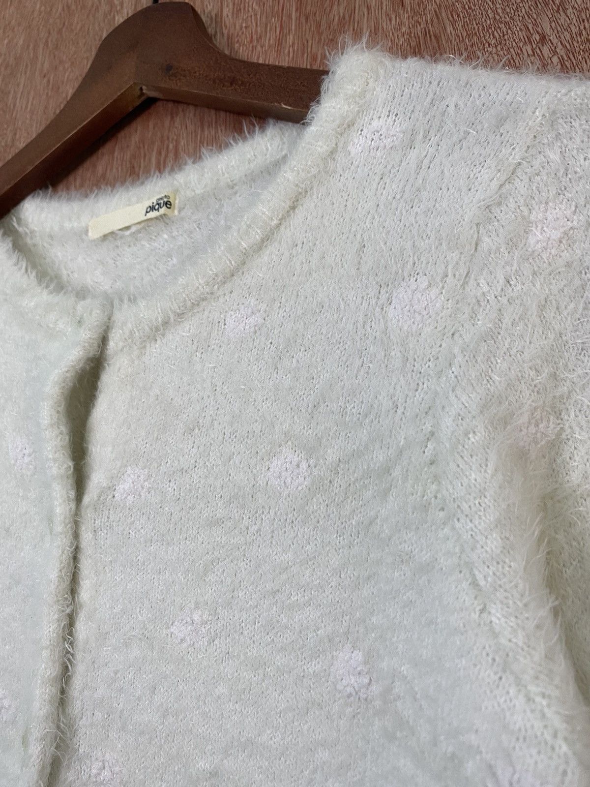 Homespun Knitwear × Japanese Brand Gelato Pique White Shag Shaggy Fur Mohair Knitwear #B569 Size S / US 4 / IT 40 - 4 Thumbnail