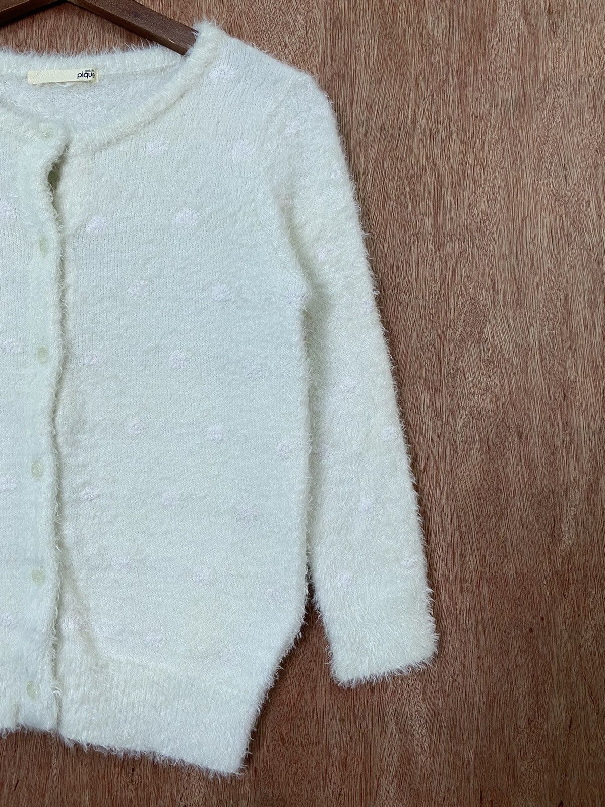 Homespun Knitwear × Japanese Brand Gelato Pique White Shag Shaggy Fur Mohair Knitwear #B569 Size S / US 4 / IT 40 - 3 Thumbnail