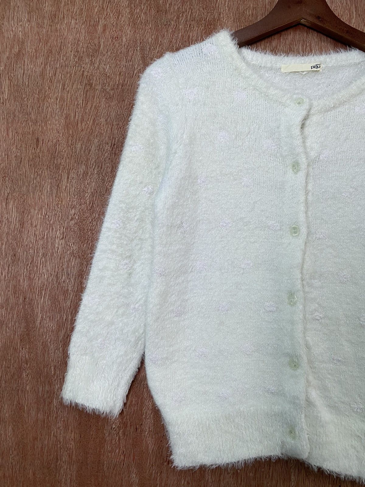 Homespun Knitwear × Japanese Brand Gelato Pique White Shag Shaggy Fur Mohair Knitwear #B569 Size S / US 4 / IT 40 - 2 Thumbnail