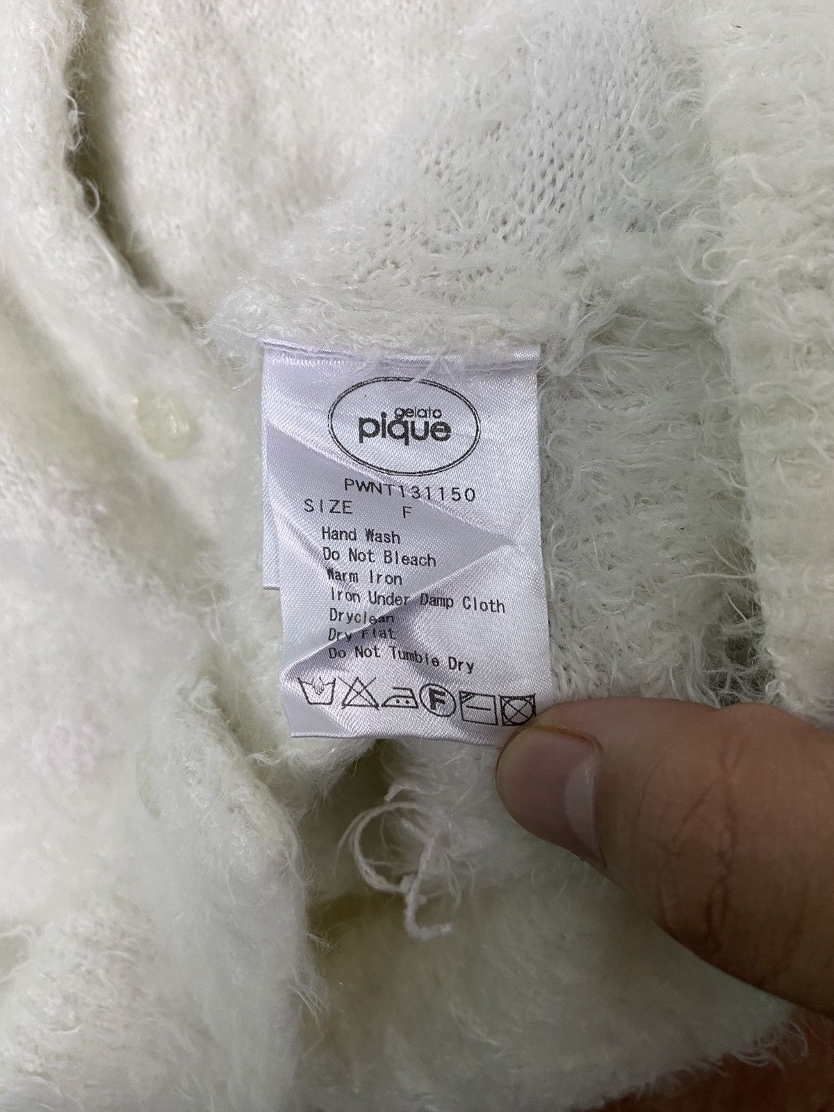 Homespun Knitwear × Japanese Brand Gelato Pique White Shag Shaggy Fur Mohair Knitwear #B569 Size S / US 4 / IT 40 - 7 Thumbnail
