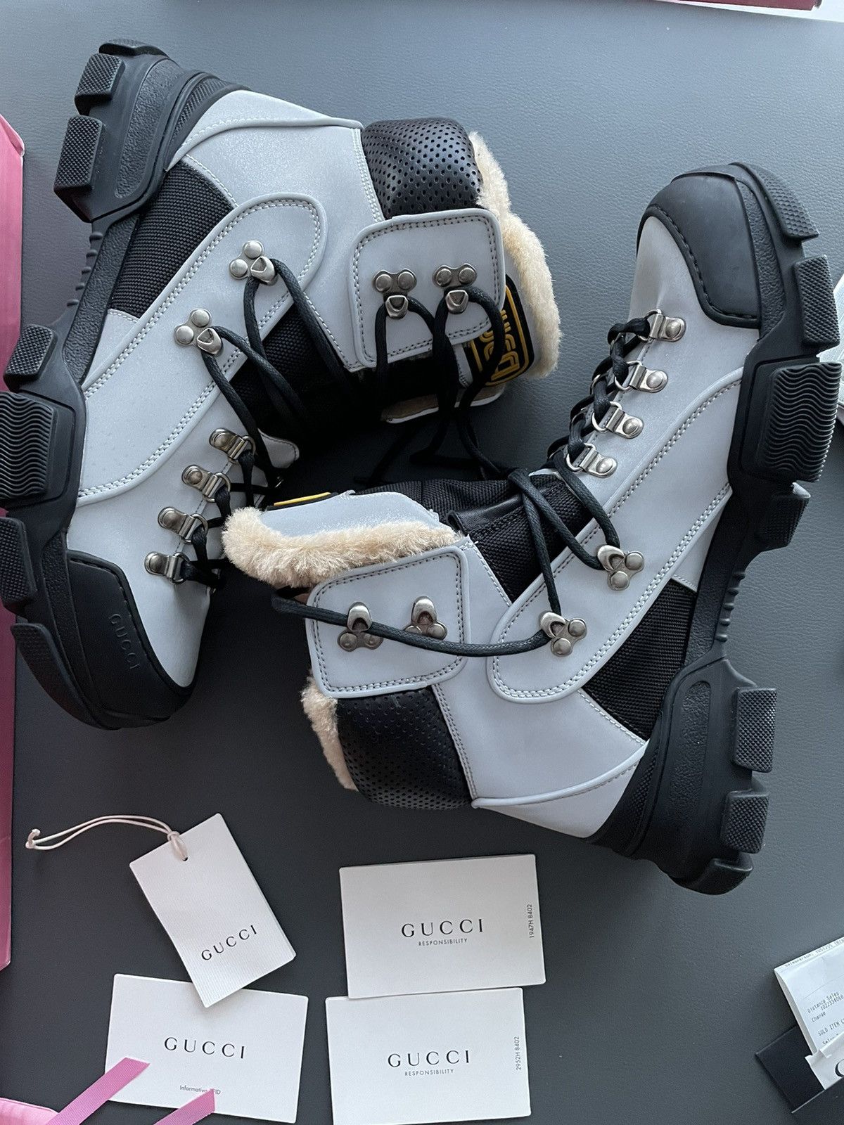 Gucci Rare $2k Limited Edition Shearling Flashtrek Boots New Size US 8.5 / EU 41-42 - 17 Thumbnail