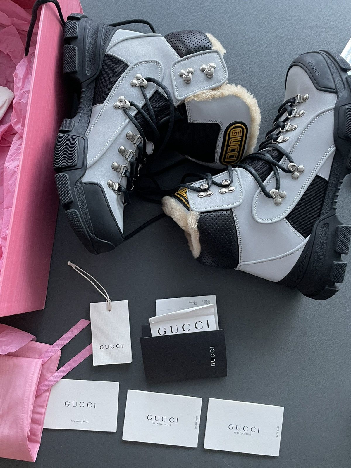 Gucci Rare $2k Limited Edition Shearling Flashtrek Boots New Size US 8.5 / EU 41-42 - 12 Thumbnail