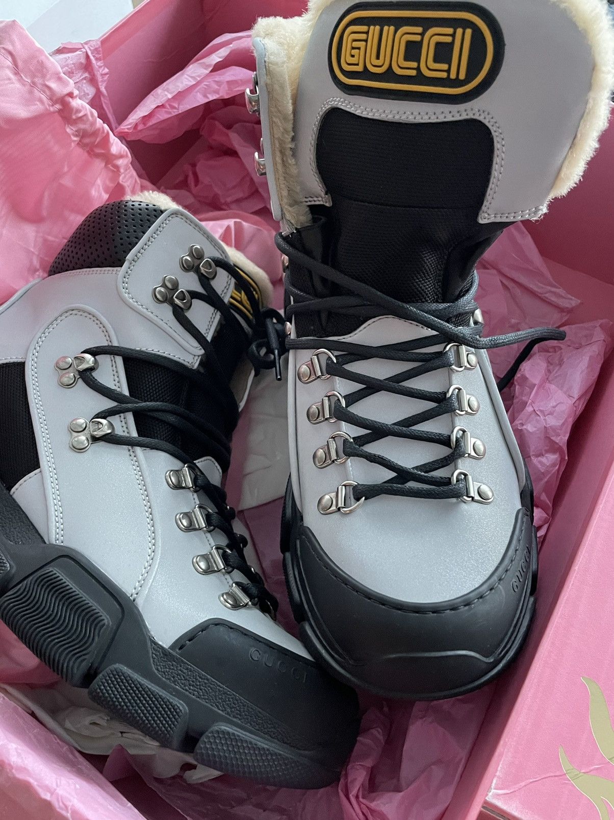 Gucci Rare $2k Limited Edition Shearling Flashtrek Boots New Size US 8.5 / EU 41-42 - 6 Thumbnail