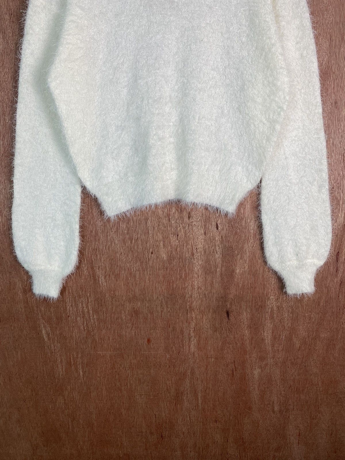 Homespun Knitwear × Japanese Brand DL Pape Apiz White Shag Shaggy Fur Mohair Knitwear #B621 Size US S / EU 44-46 / 1 - 3 Thumbnail