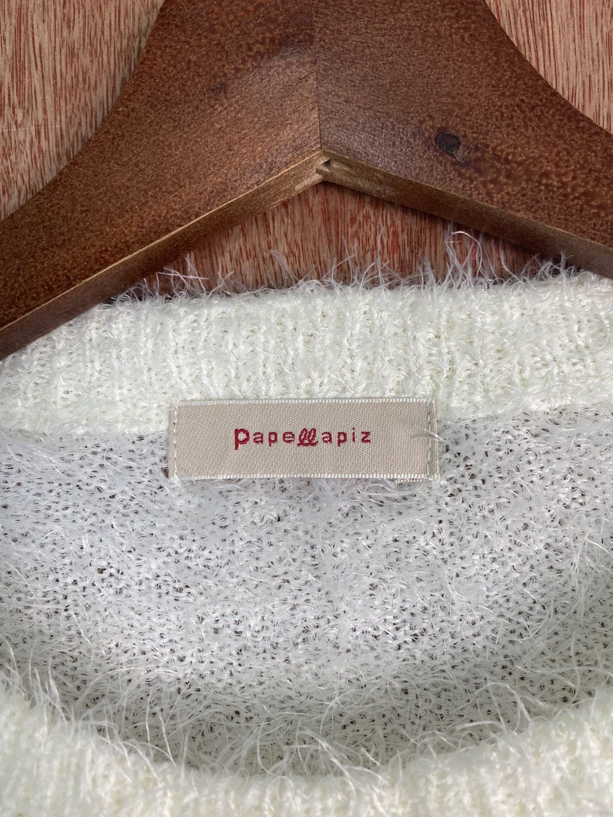 Homespun Knitwear × Japanese Brand DL Pape Apiz White Shag Shaggy Fur Mohair Knitwear #B621 Size US S / EU 44-46 / 1 - 8 Thumbnail