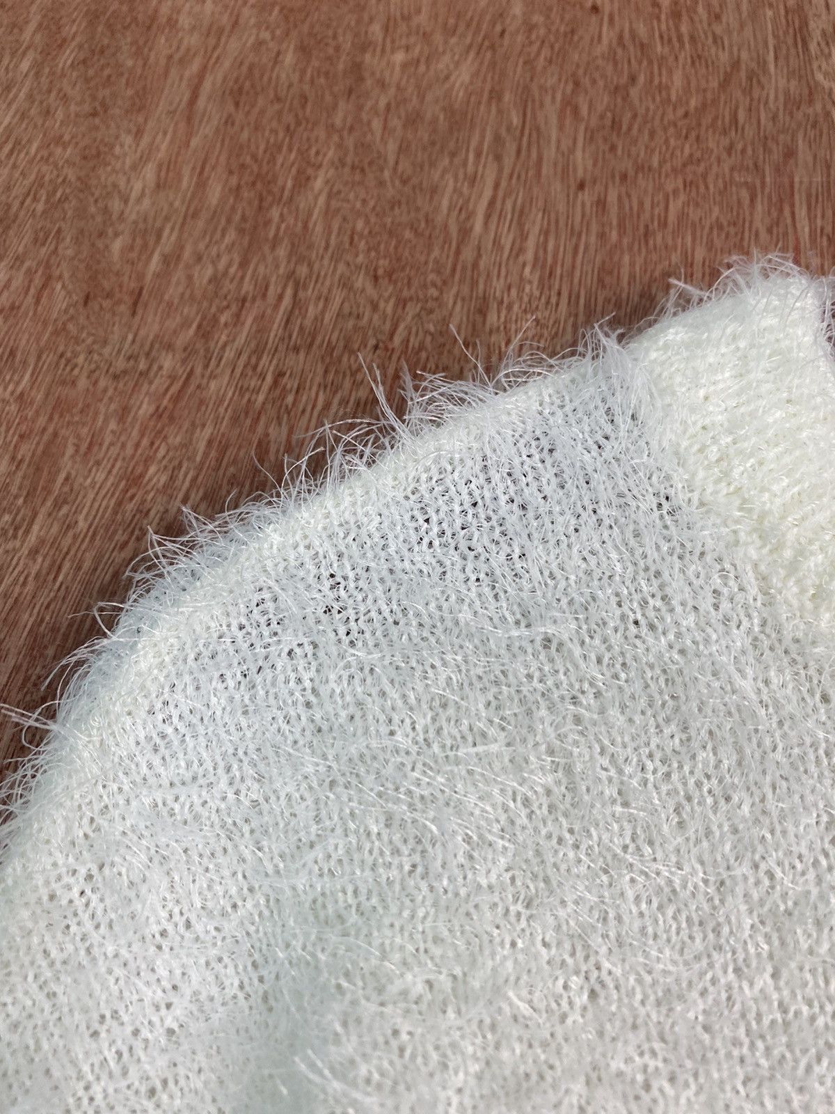Homespun Knitwear × Japanese Brand DL Pape Apiz White Shag Shaggy Fur Mohair Knitwear #B621 Size US S / EU 44-46 / 1 - 4 Thumbnail