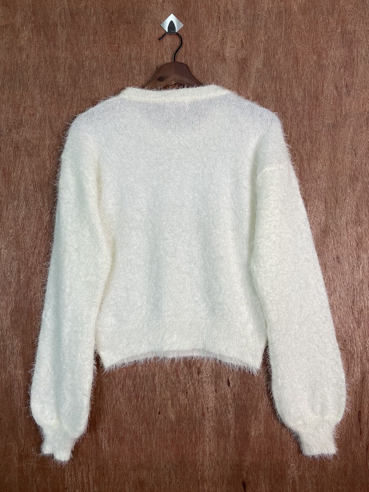 Homespun Knitwear × Japanese Brand DL Pape Apiz White Shag Shaggy Fur Mohair Knitwear #B621 Size US S / EU 44-46 / 1 - 7 Thumbnail