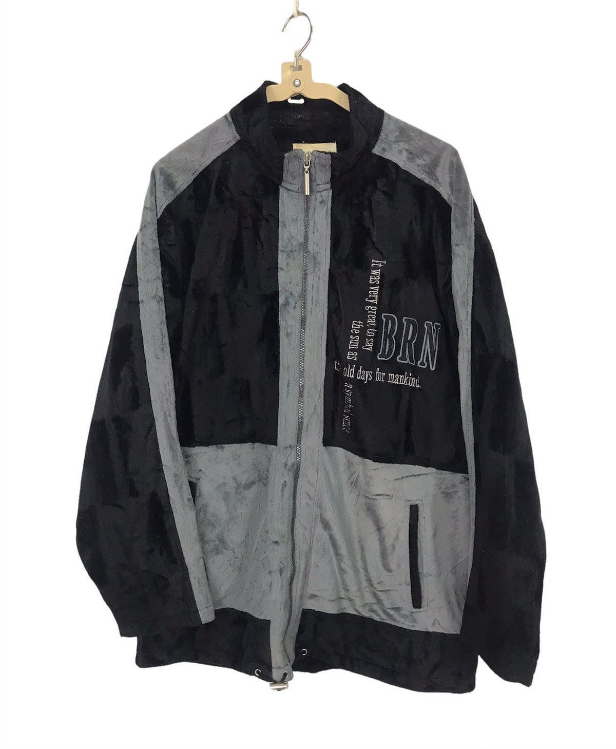 Japanese Brand Baronio spellout velvet zipper sweater Size US M / EU 48-50 / 2 - 1 Thumbnail