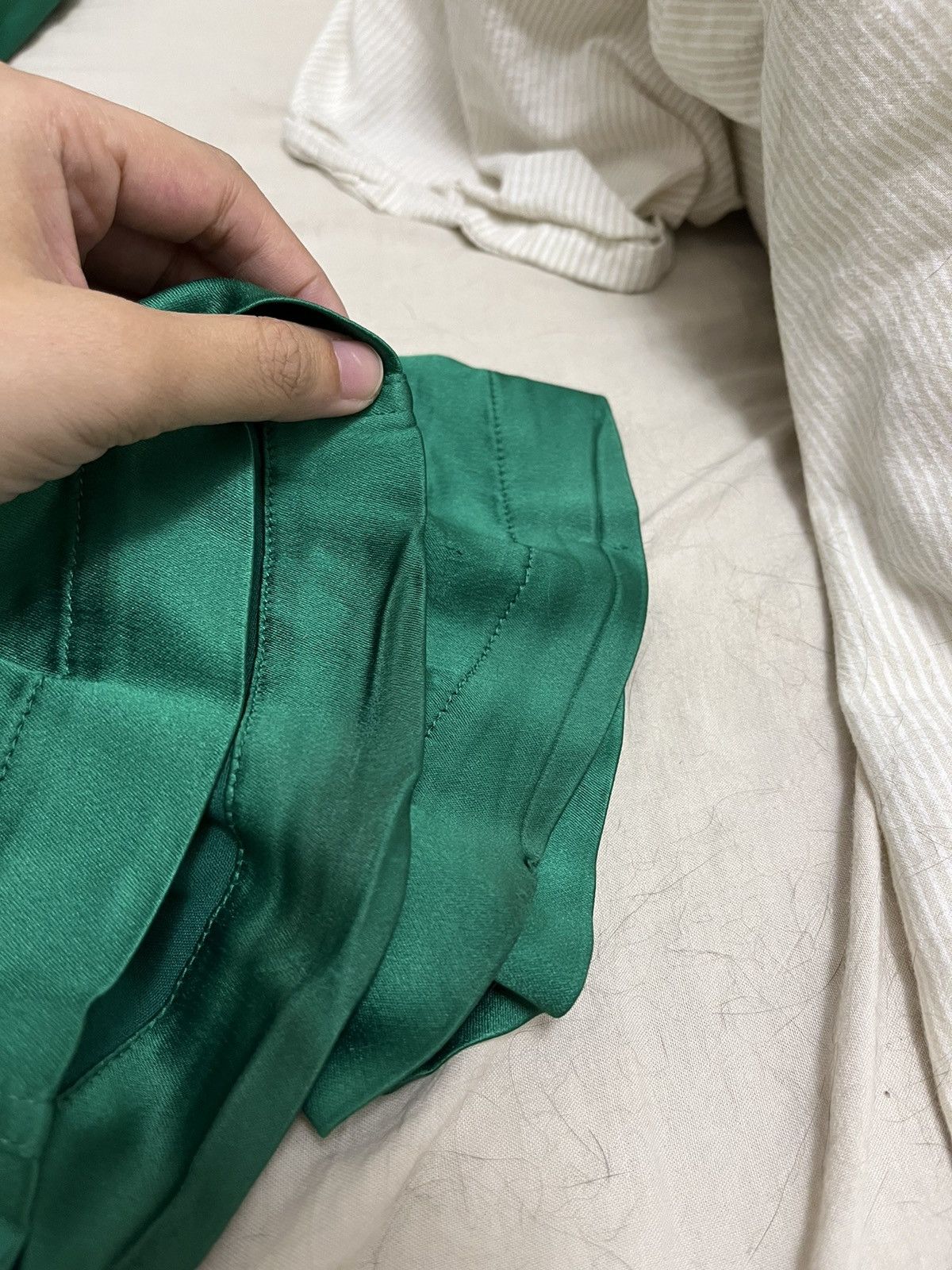 Balenciaga Balenciga green satin pants Size 26" / US 2 / IT 38 - 9 Thumbnail