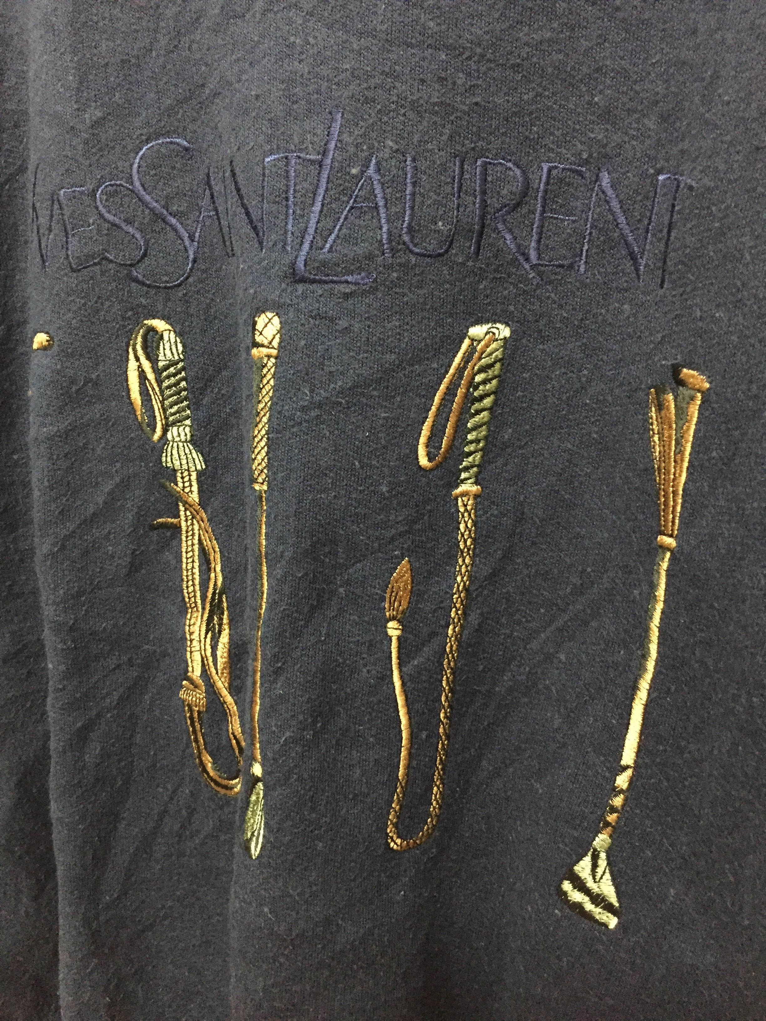 Yves Saint Laurent 90's YSL embroidered logo Cowboy sweatshirt luxury Size US M / EU 48-50 / 2 - 4 Thumbnail