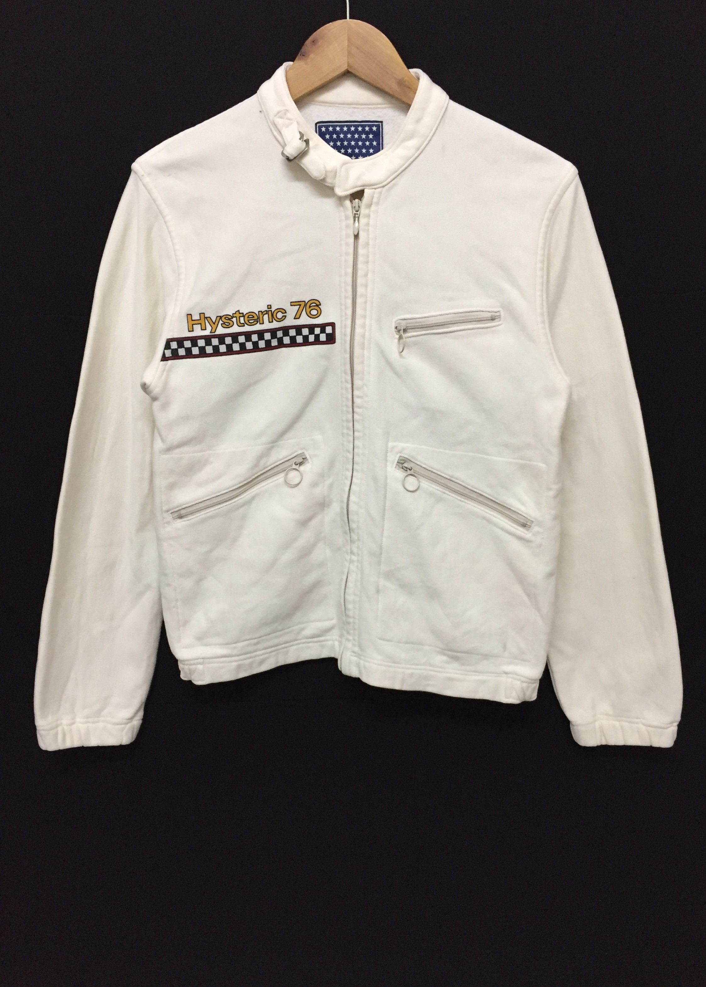 Image of Hysteric Glamour 76 Lubricants Hg Rider Jacket in White, Men's (Size Small)