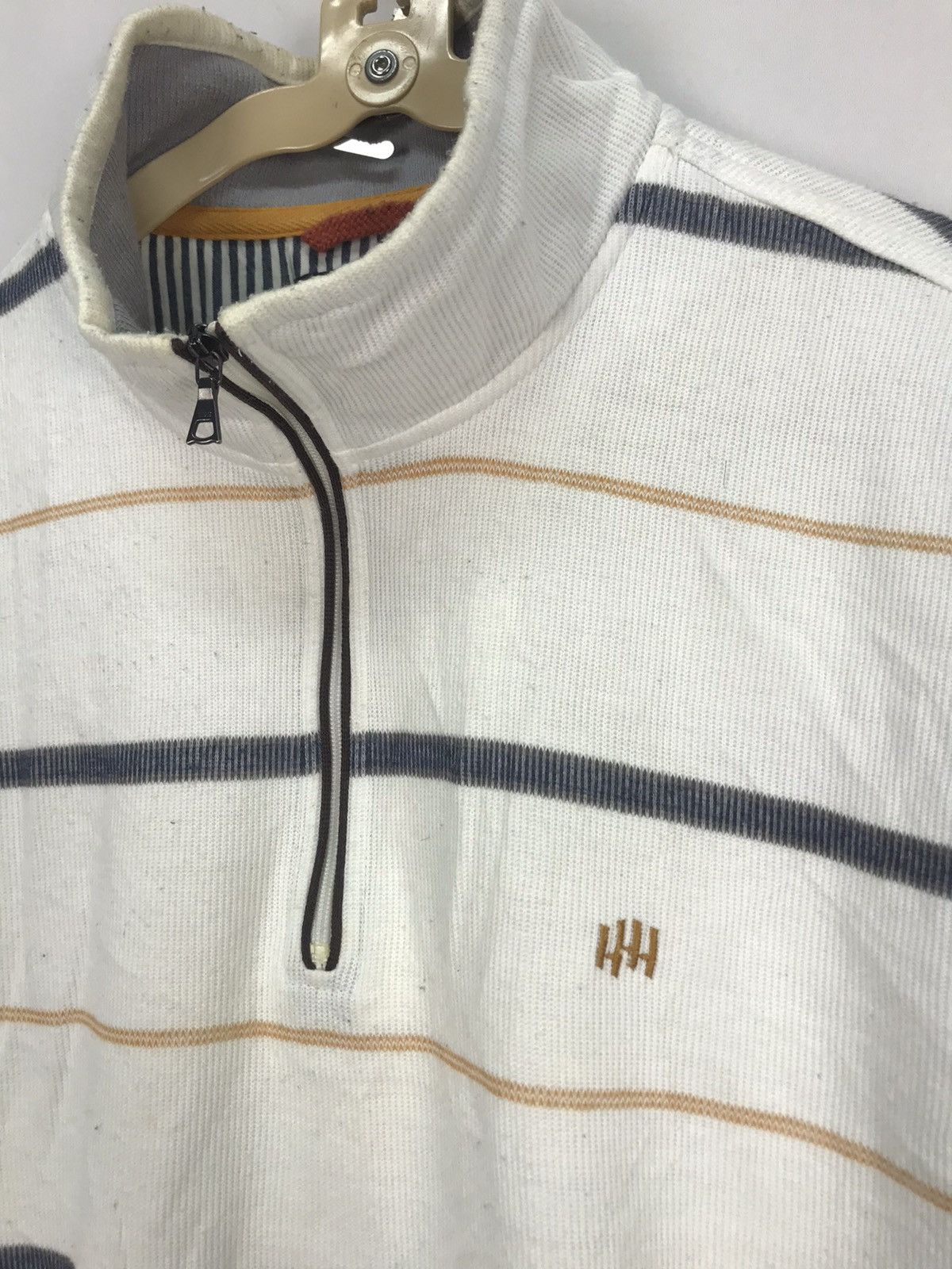 Japanese Brand × Kansai Yamamoto Kansai Yamamoto homme half zipper stripe sweatshirt Size US M / EU 48-50 / 2 - 2 Thumbnail