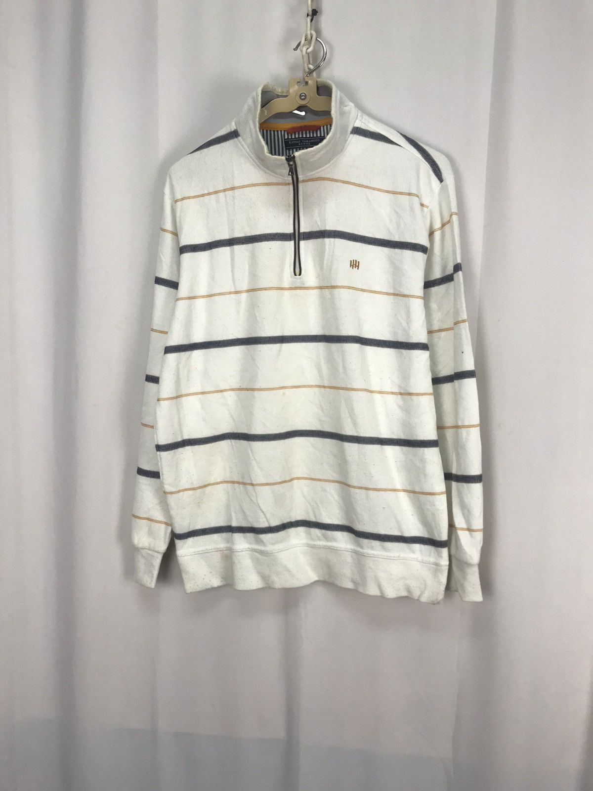 Japanese Brand × Kansai Yamamoto Kansai Yamamoto homme half zipper stripe sweatshirt Size US M / EU 48-50 / 2 - 7 Thumbnail