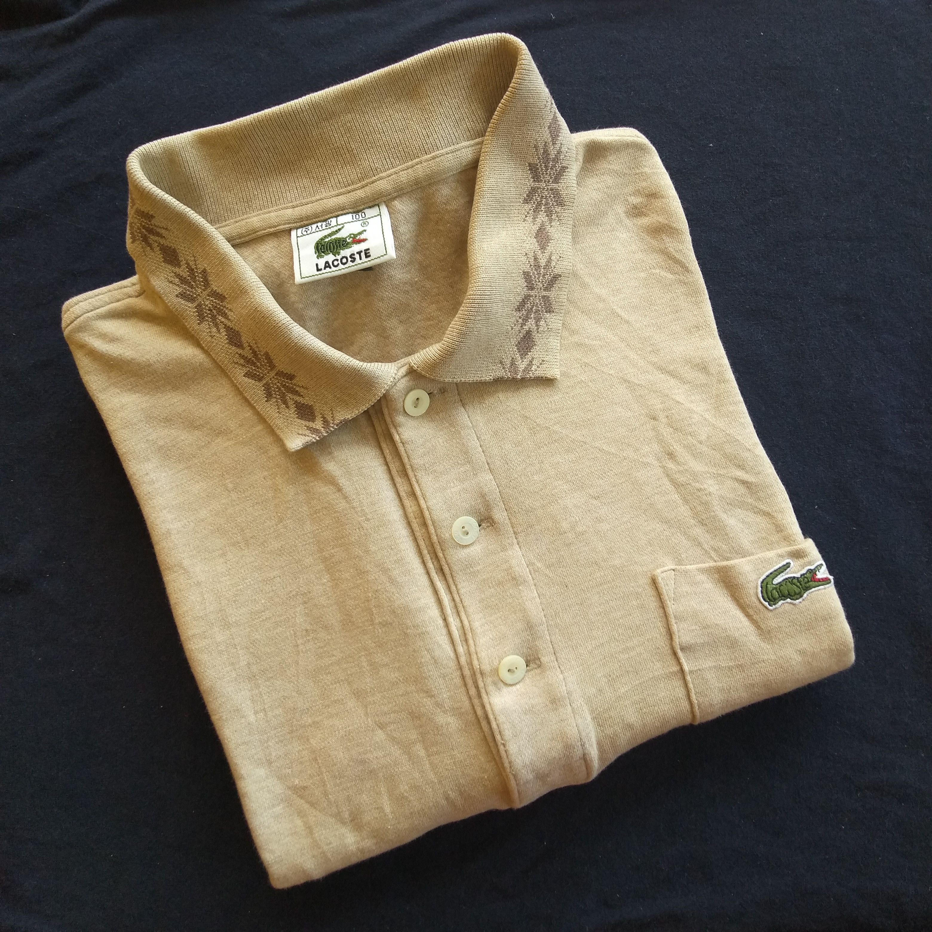 Lacoste × Vintage Vintage Long Sleeve Lacoste Polo Size US L / EU 52-54 / 3 - 1 Thumbnail