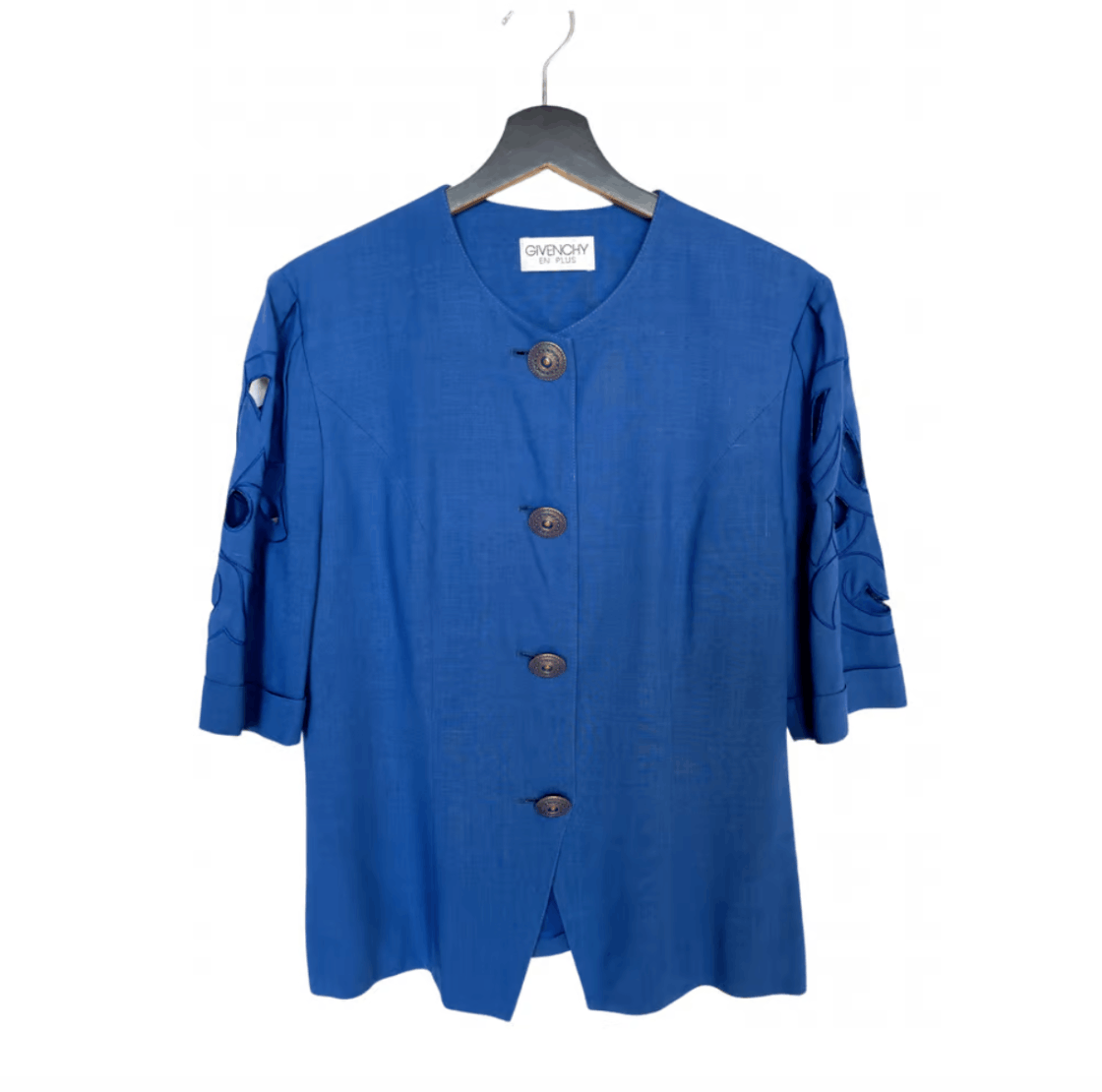 GIVENCHY EN PLUS vintage bright blue blouse jacket
