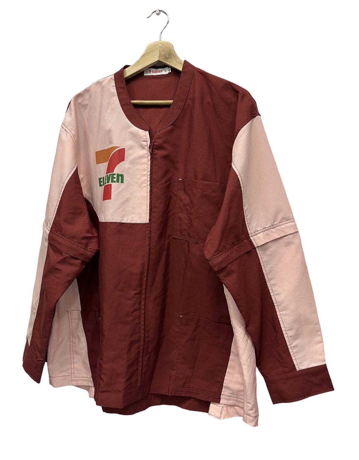 Garment Reproduction of Workers 🔥Vtg 7 ELEVEN JAPAN Zipper Up Polyester 2 Way Sleeves Shirt Size US XL / EU 56 / 4 - 8 Thumbnail