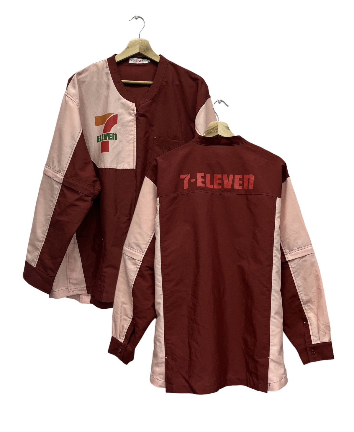 Garment Reproduction of Workers 🔥Vtg 7 ELEVEN JAPAN Zipper Up Polyester 2 Way Sleeves Shirt Size US XL / EU 56 / 4 - 12 Thumbnail