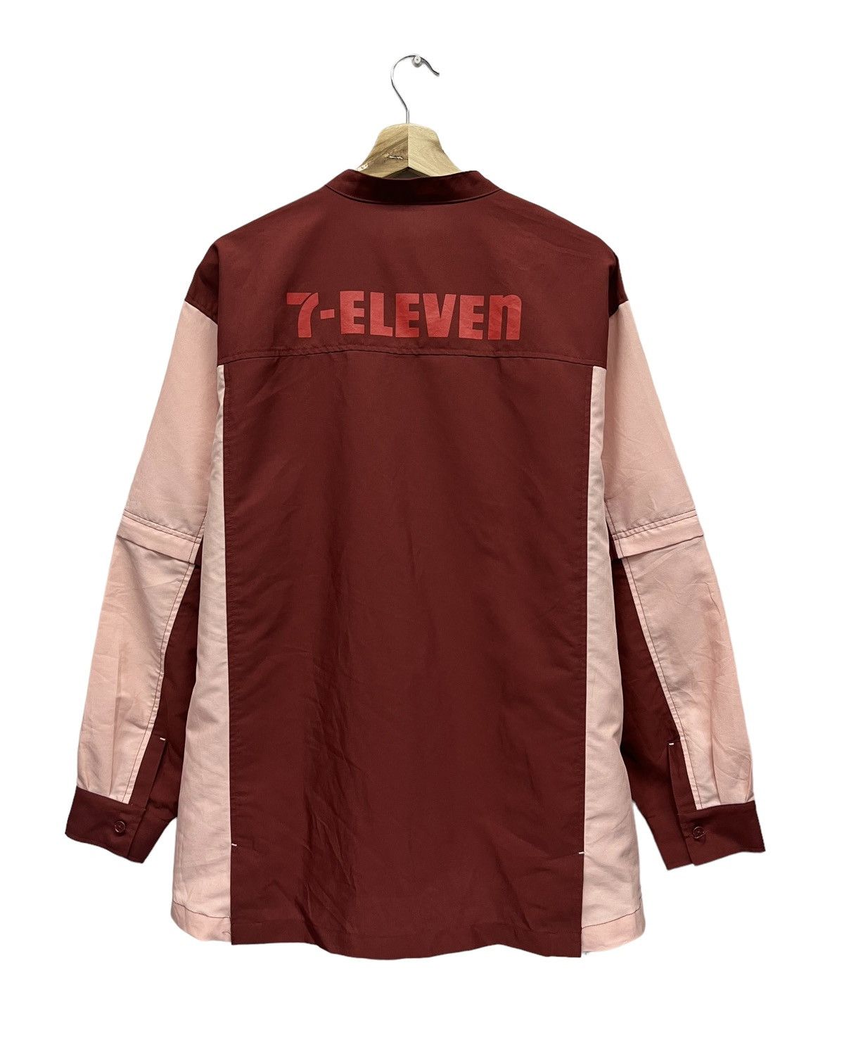 Garment Reproduction of Workers 🔥Vtg 7 ELEVEN JAPAN Zipper Up Polyester 2 Way Sleeves Shirt Size US XL / EU 56 / 4 - 10 Thumbnail