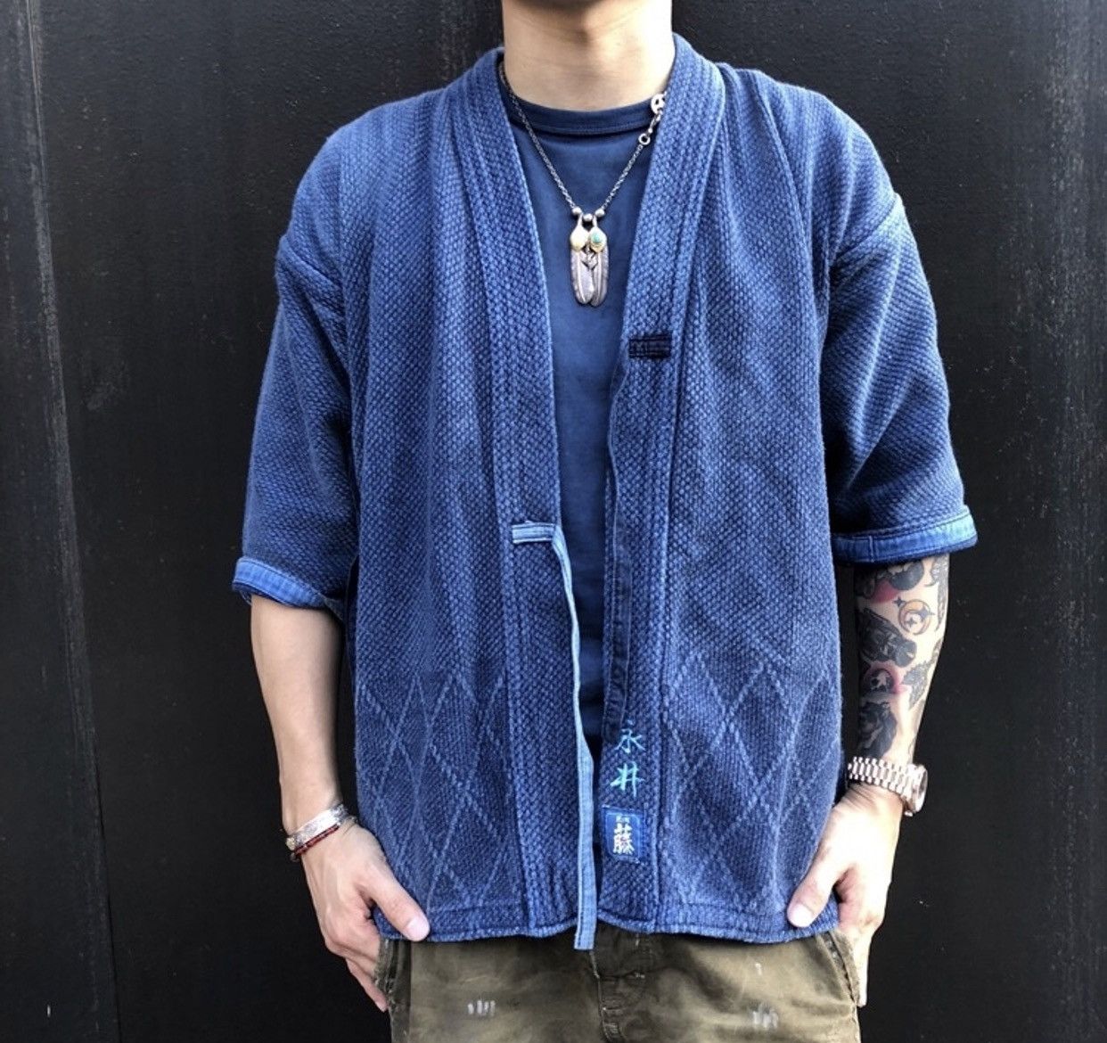 Art Comes First Indigo Dyed Sashiko Stitching Kimono Kendo Jacket Size US S / EU 44-46 / 1 - 1 Thumbnail