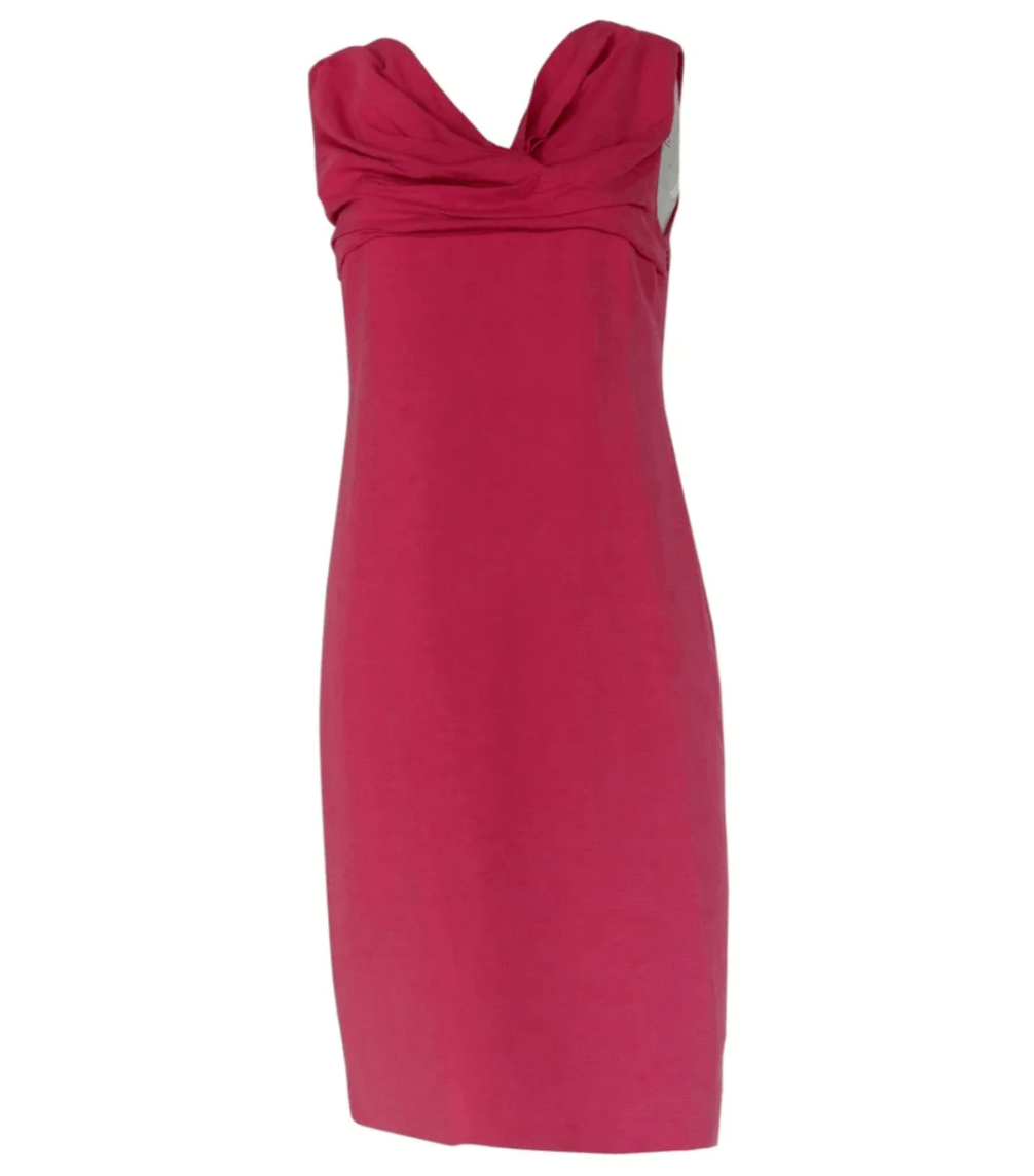 Valentino VALENTINO pink fuchsia short sleeveless cotton linen dress Size S / US 4 / IT 40 - 1 Thumbnail