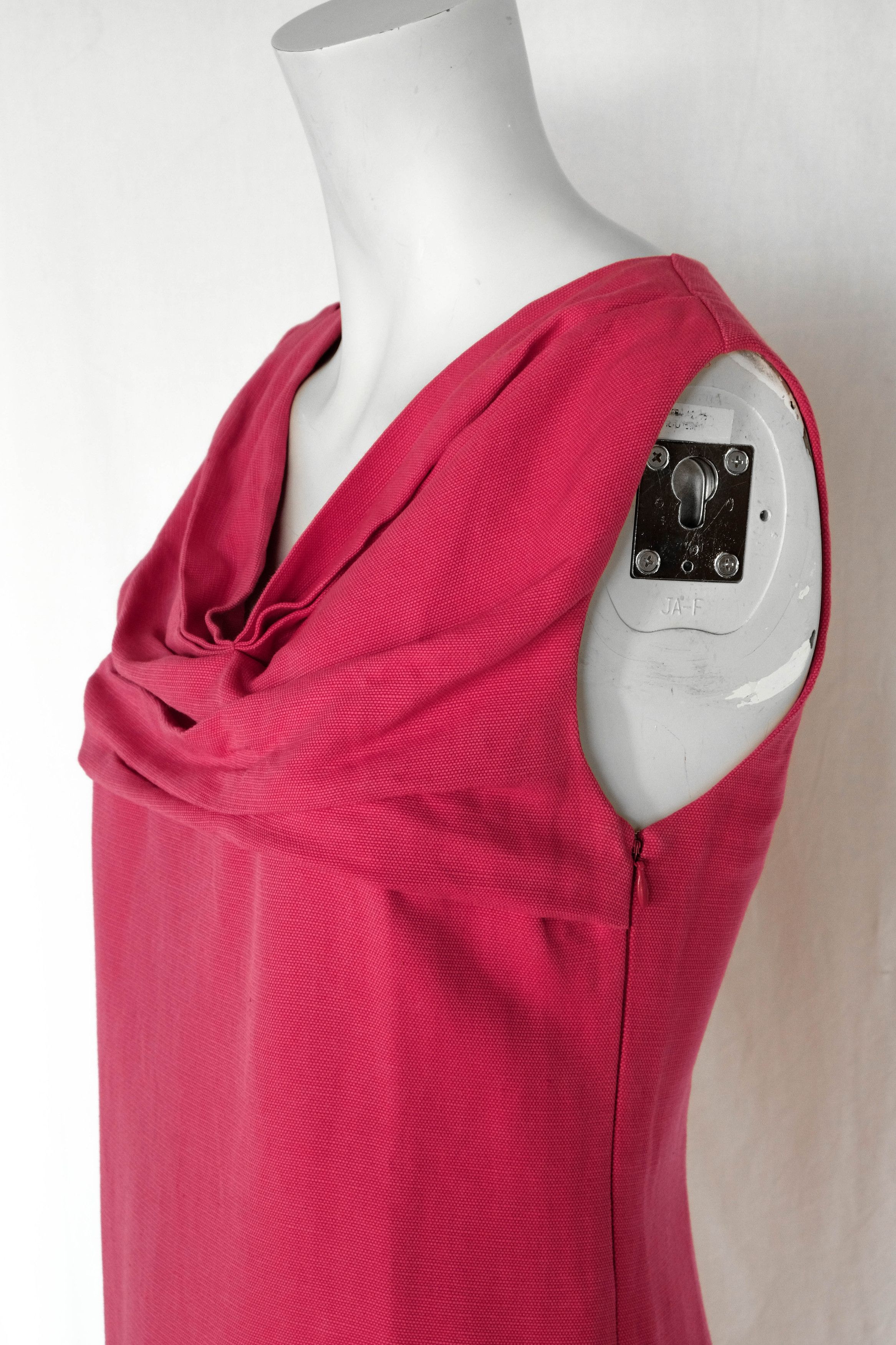 Valentino VALENTINO pink fuchsia short sleeveless cotton linen dress Size S / US 4 / IT 40 - 3 Thumbnail