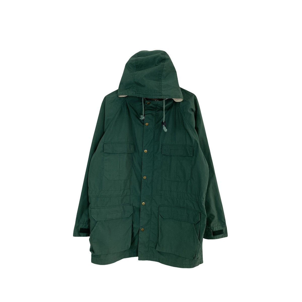 image of Vintage Japanese Green Multipocket Jacket Hooded, Men's (Size Large)