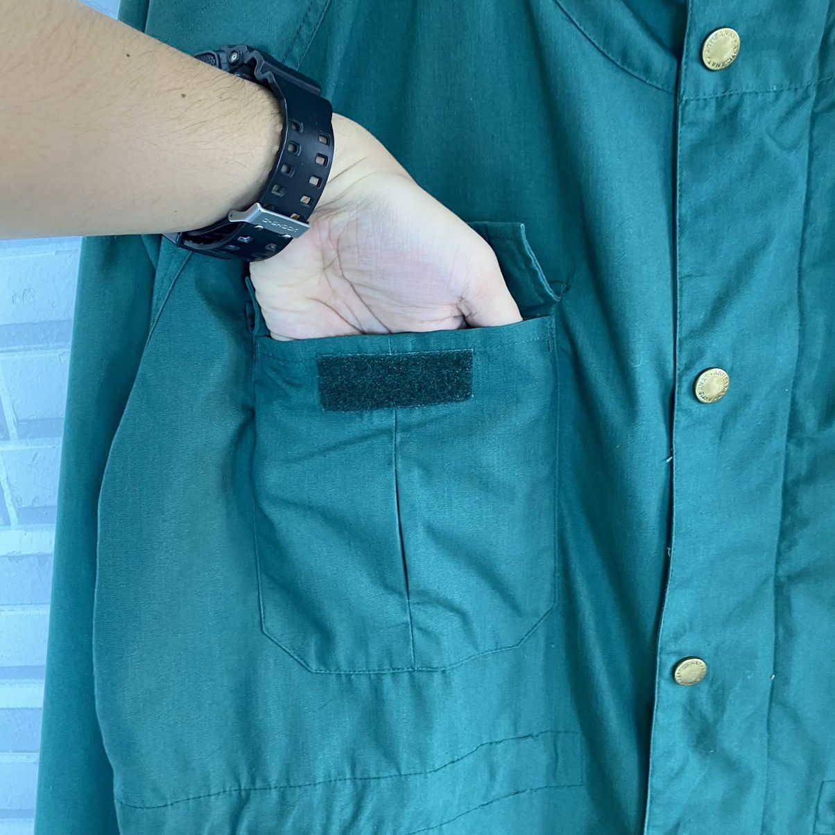 Japanese Brand 🔥LAST PRICE🔥 Japanese Green Multipocket Jacket Hooded Size US L / EU 52-54 / 3 - 8 Thumbnail