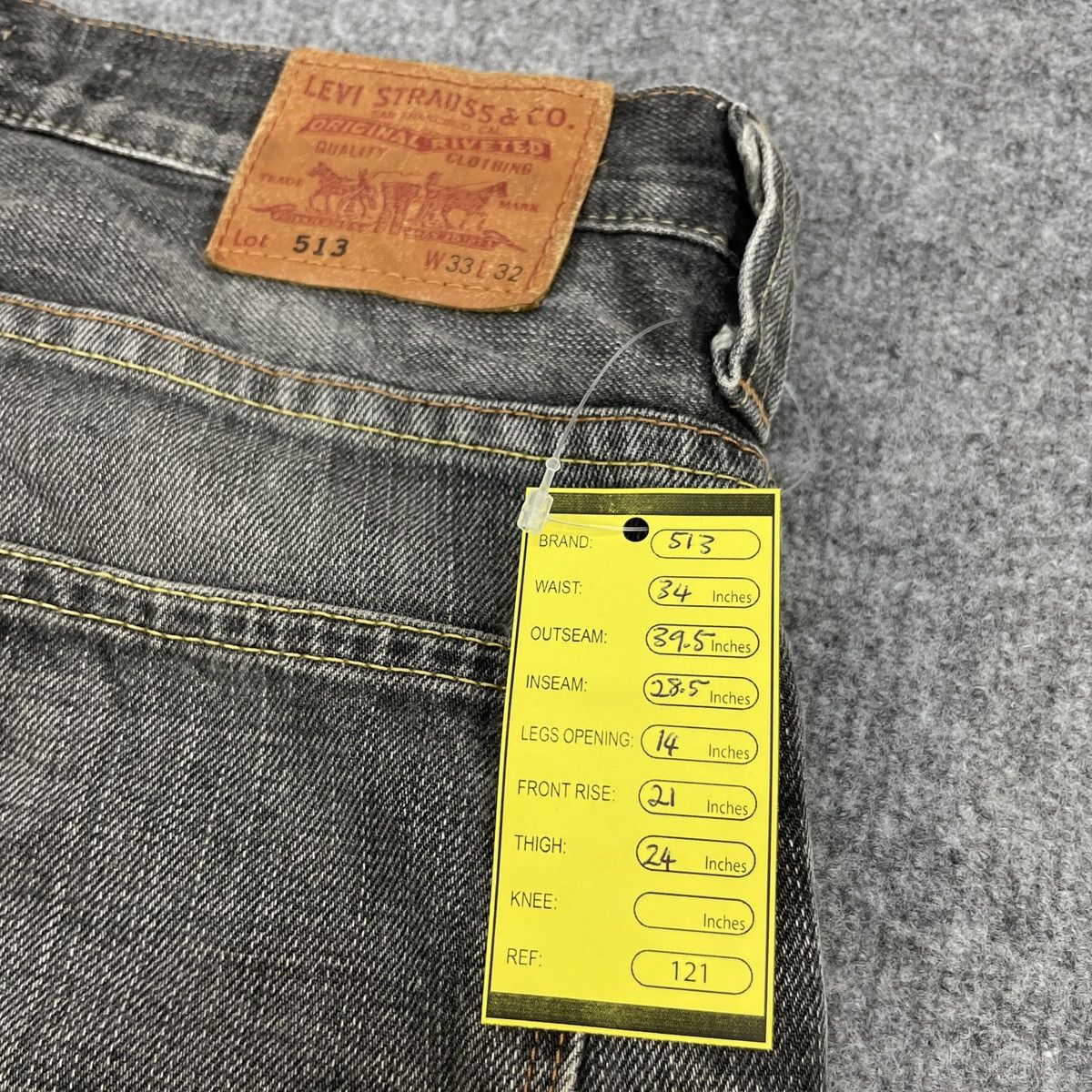 Levi's × Vintage Vintage Levi's 513 Kinny Leg Black Faded Jeans -wc121 Size US 34 / EU 50 - 12 Thumbnail