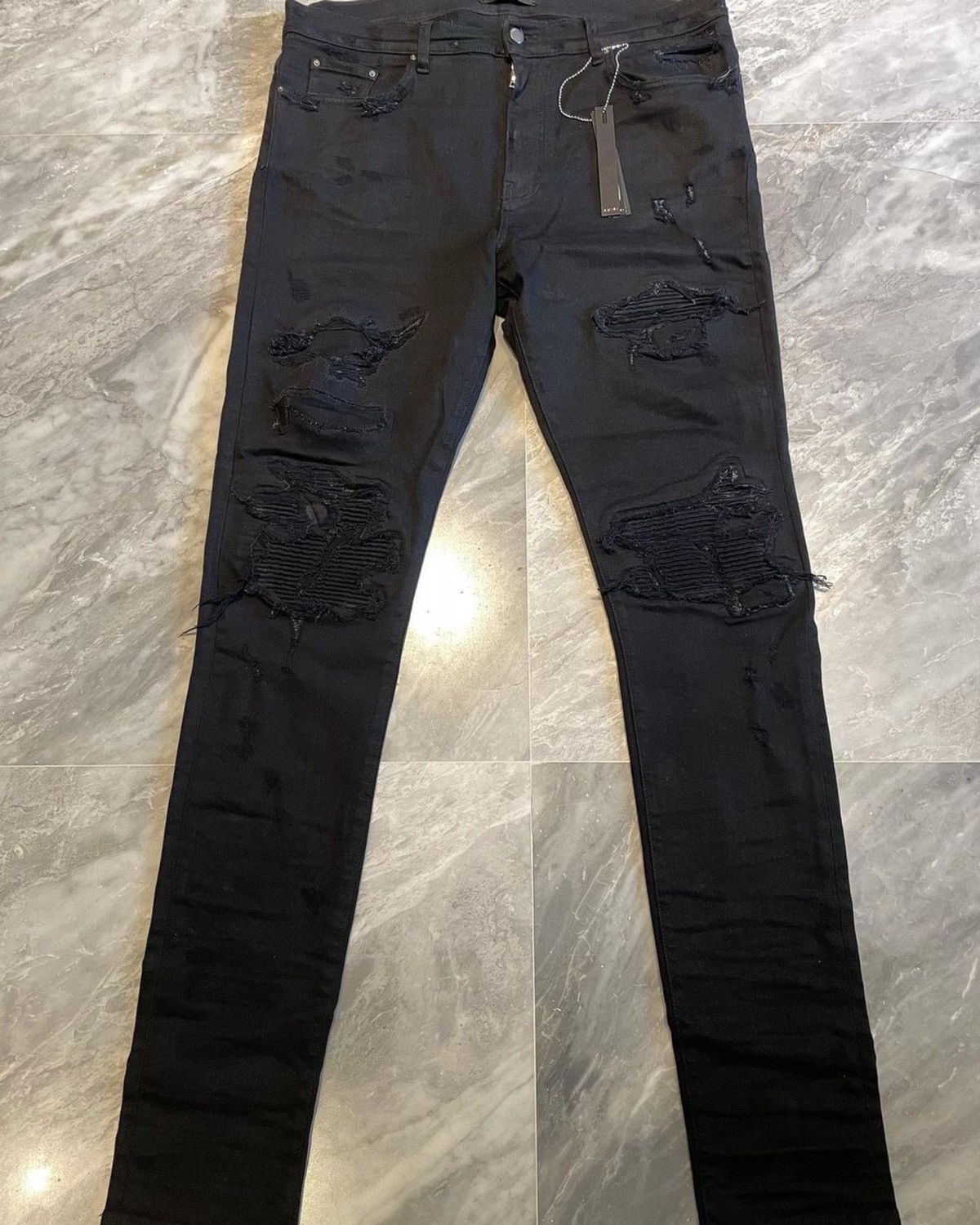 image of Amiri Black Cotton Mx1 Jeans, Men's (Size 38)