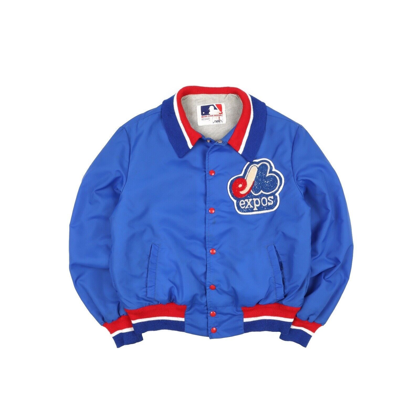 Vintage 90s Montreal Expos Nylon Jacket Windbreaker by Shain Size L Men’s  MLB