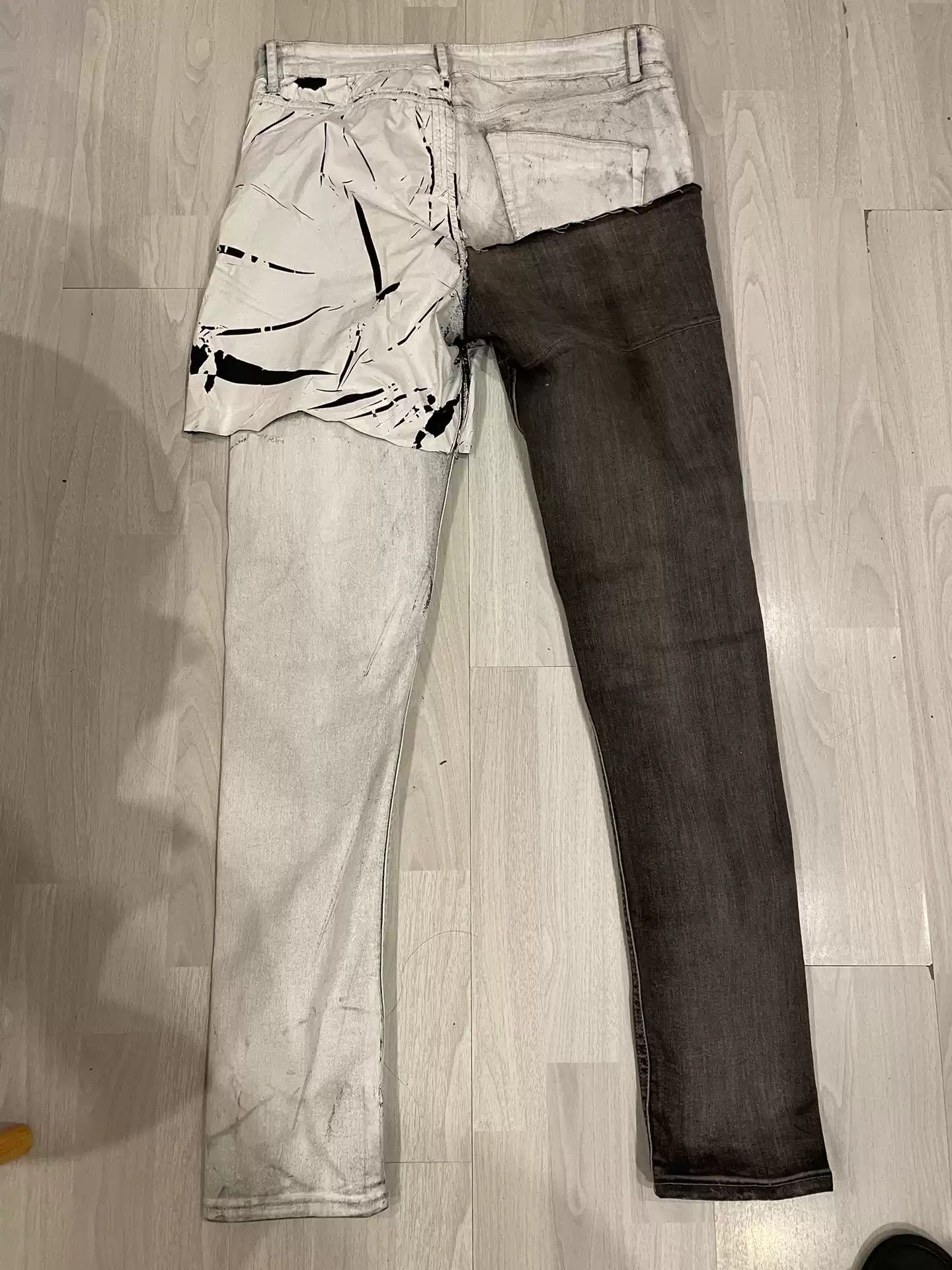Rick Owens Rick Owens 20ss Denim pants show ink-splashed jeans Size US 32 / EU 48 - 2 Thumbnail