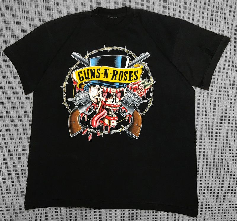 Guns N' Roses Tシャツ Brockum製 ブラック VTG Vintage 1992 DUST N' BONES Guns n' Roses shirt All over