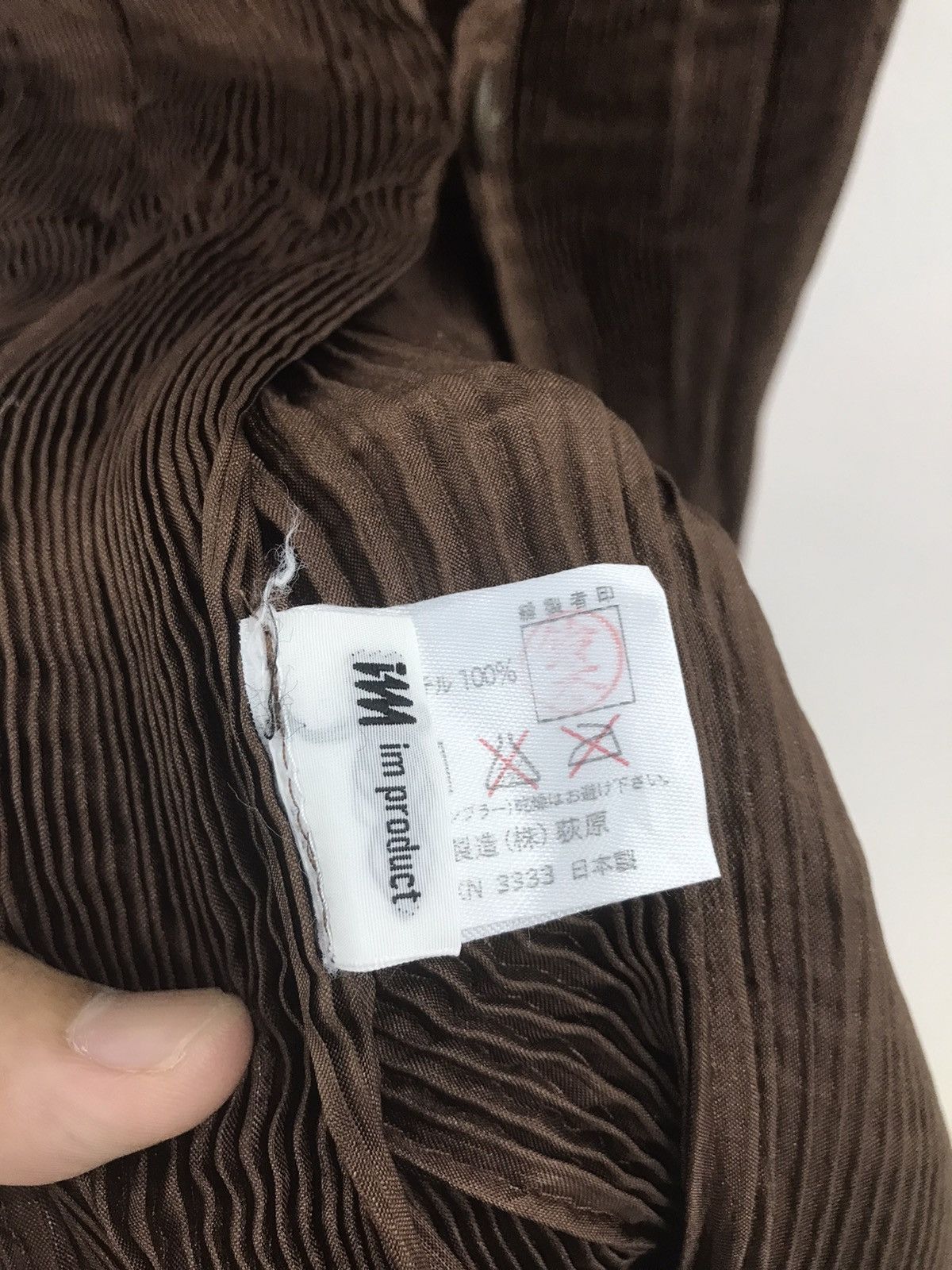 Vtg 90s Issey Miyake Brown Pleats Dress Single Button