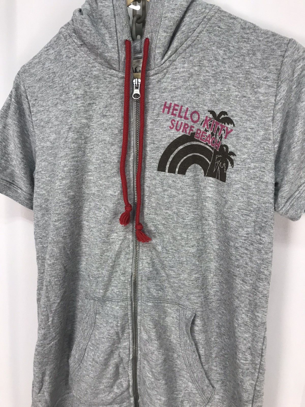 Japanese Brand × Vintage Vintage hello kitty surf beach shorts sleeve zipper hoodie Size M / US 6-8 / IT 42-44 - 3 Thumbnail