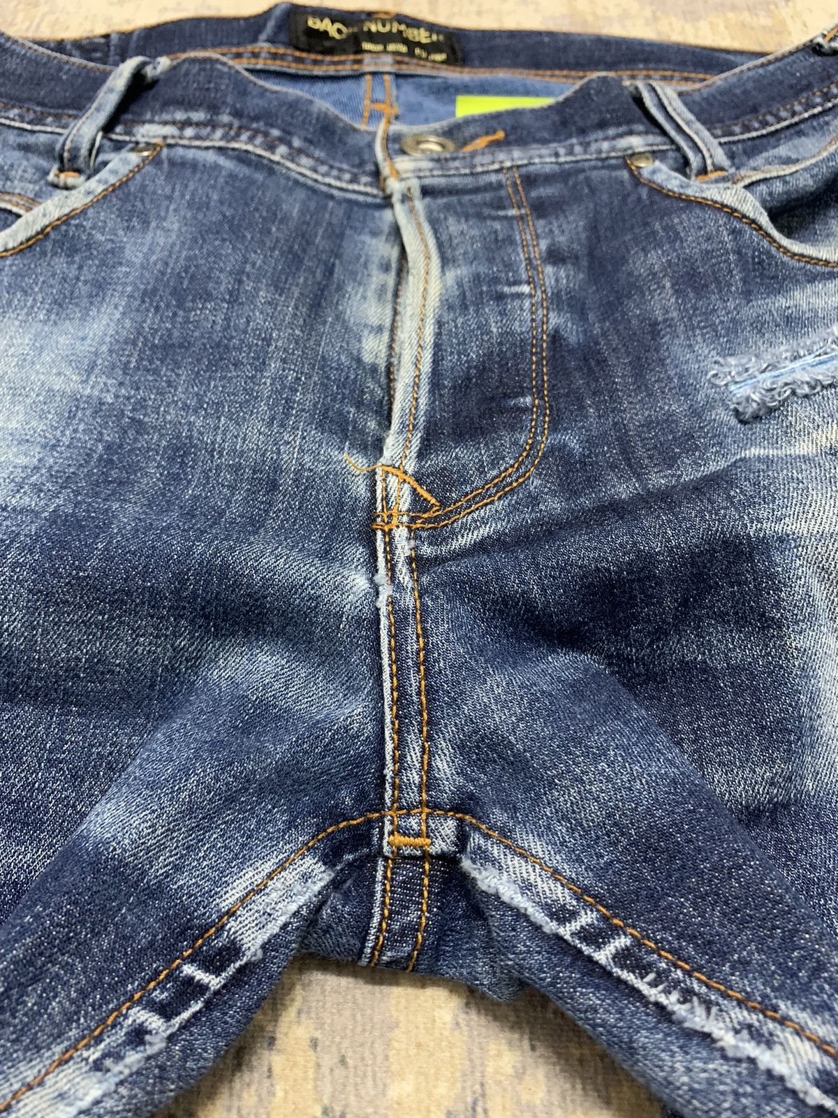 Japanese Brand Back Number Distressed Denim Undercover Style Jeans 32x28 Size US 32 / EU 48 - 6 Thumbnail