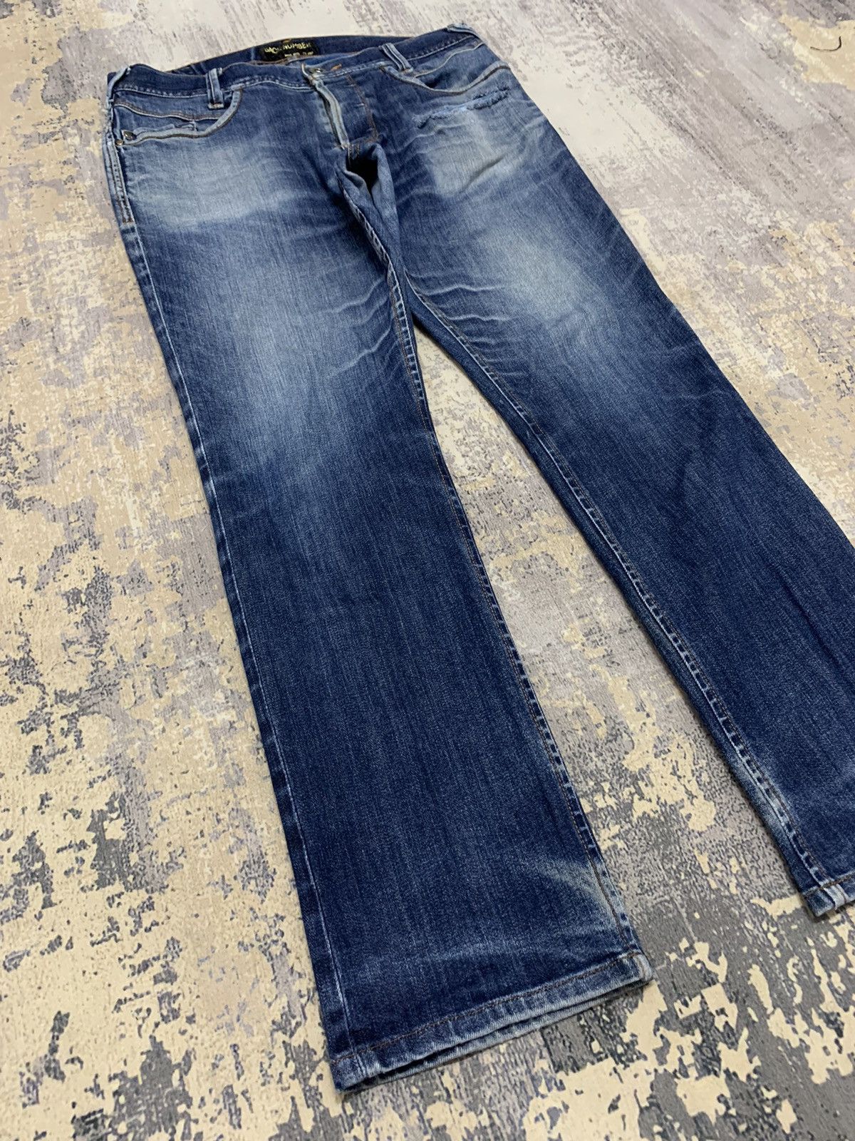 Japanese Brand Back Number Distressed Denim Undercover Style Jeans 32x28 Size US 32 / EU 48 - 2 Thumbnail