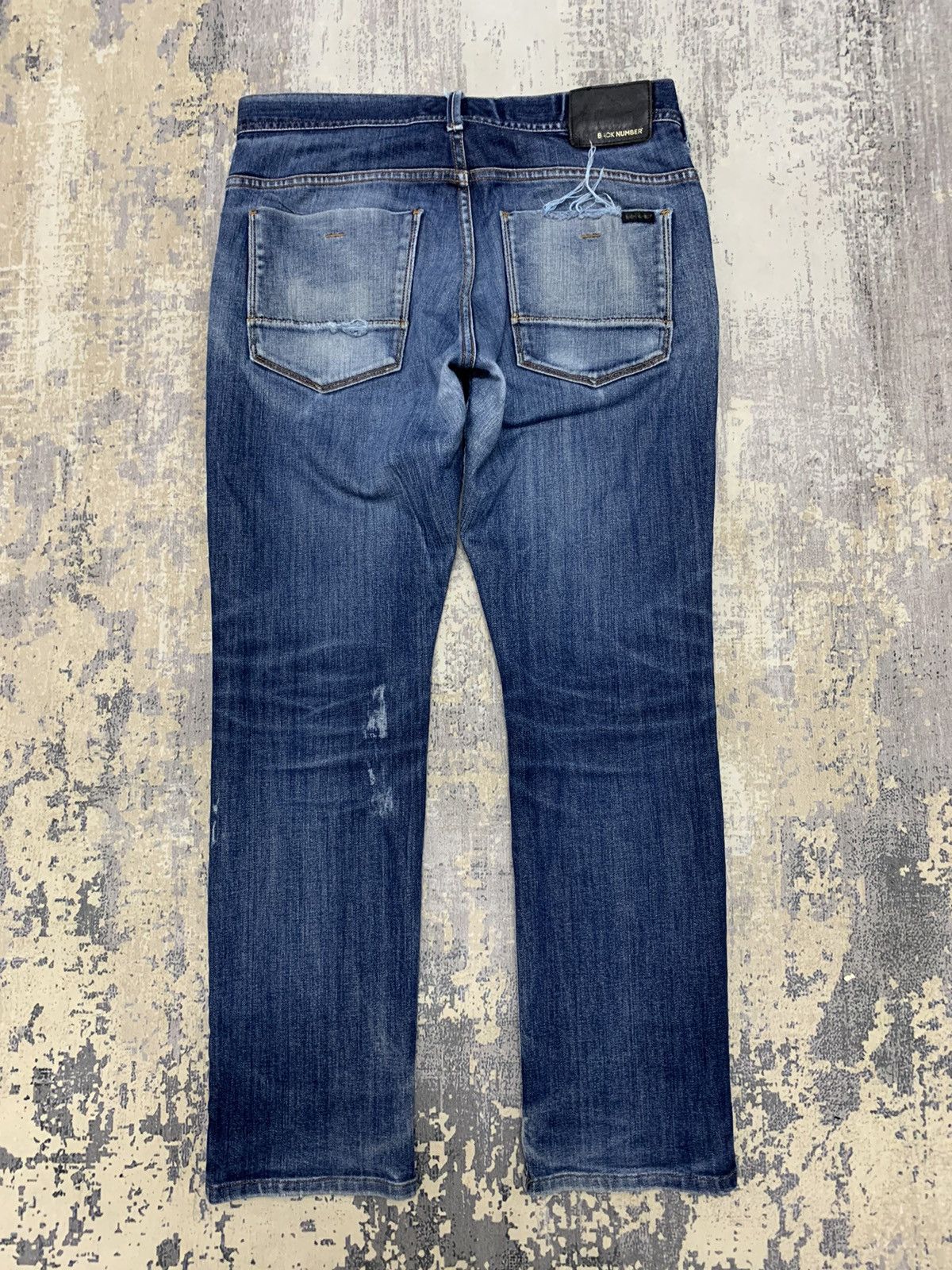 Japanese Brand Back Number Distressed Denim Undercover Style Jeans 32x28 Size US 32 / EU 48 - 9 Thumbnail