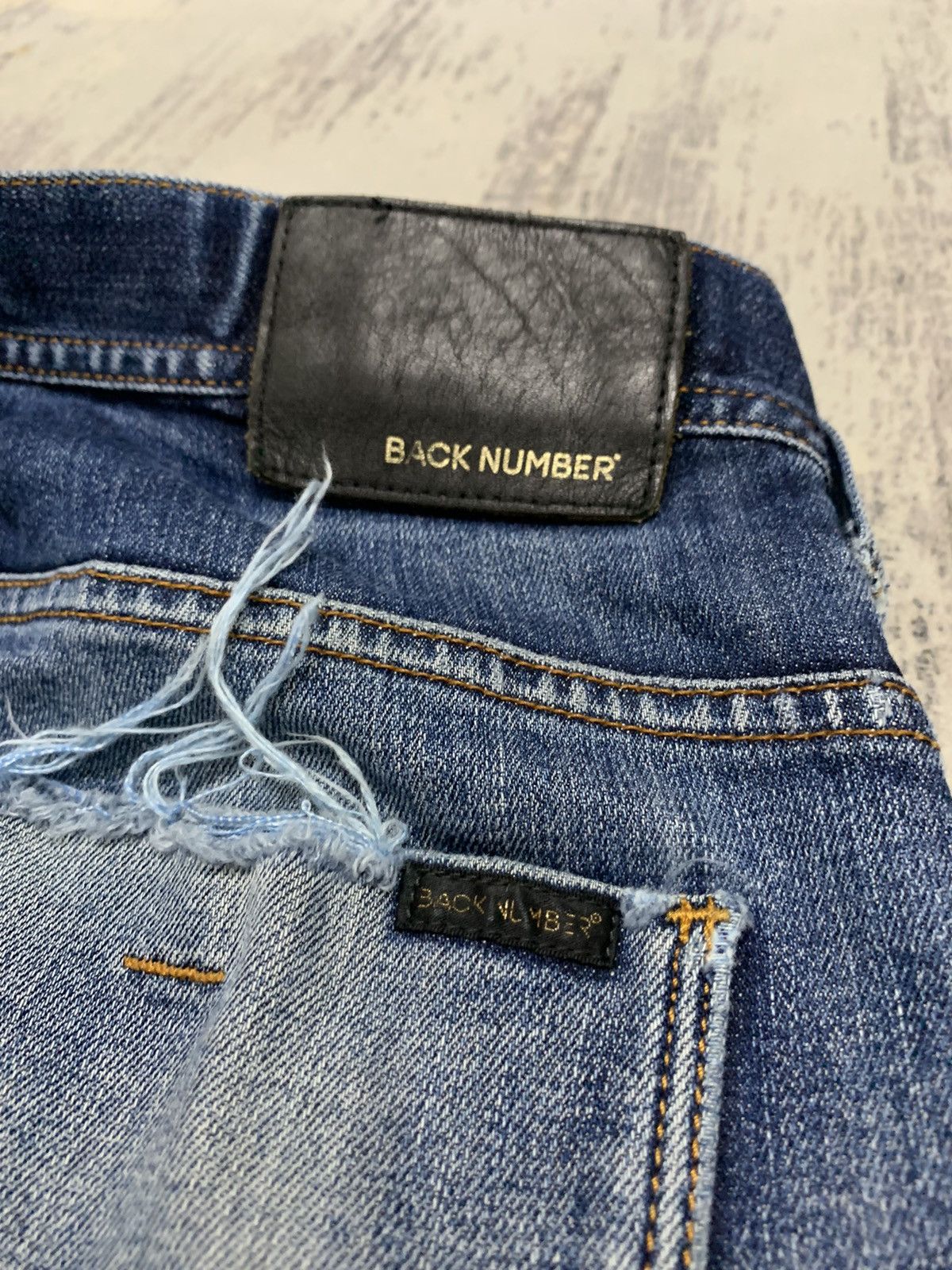 Japanese Brand Back Number Distressed Denim Undercover Style Jeans 32x28 Size US 32 / EU 48 - 16 Thumbnail