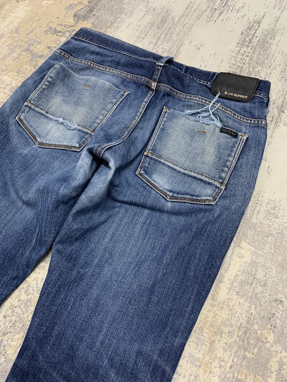 Japanese Brand Back Number Distressed Denim Undercover Style Jeans 32x28 Size US 32 / EU 48 - 11 Thumbnail