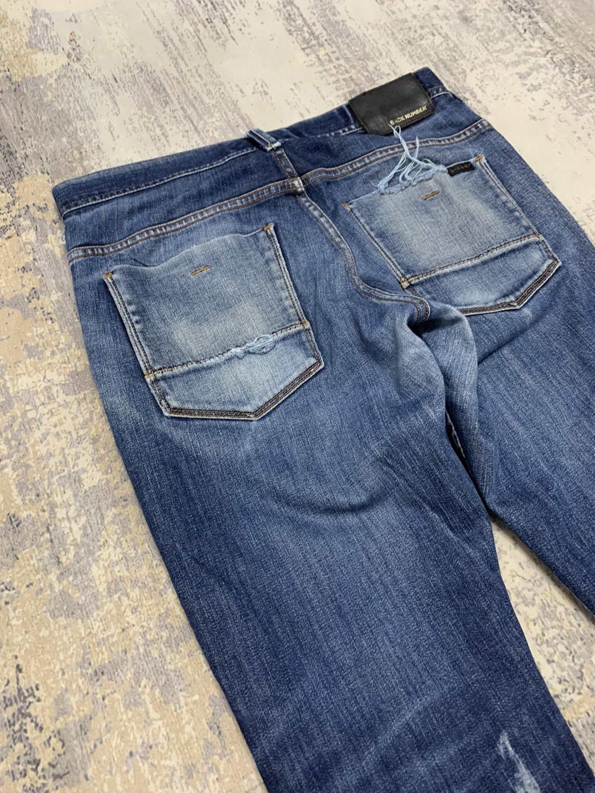 Japanese Brand Back Number Distressed Denim Undercover Style Jeans 32x28 Size US 32 / EU 48 - 10 Thumbnail