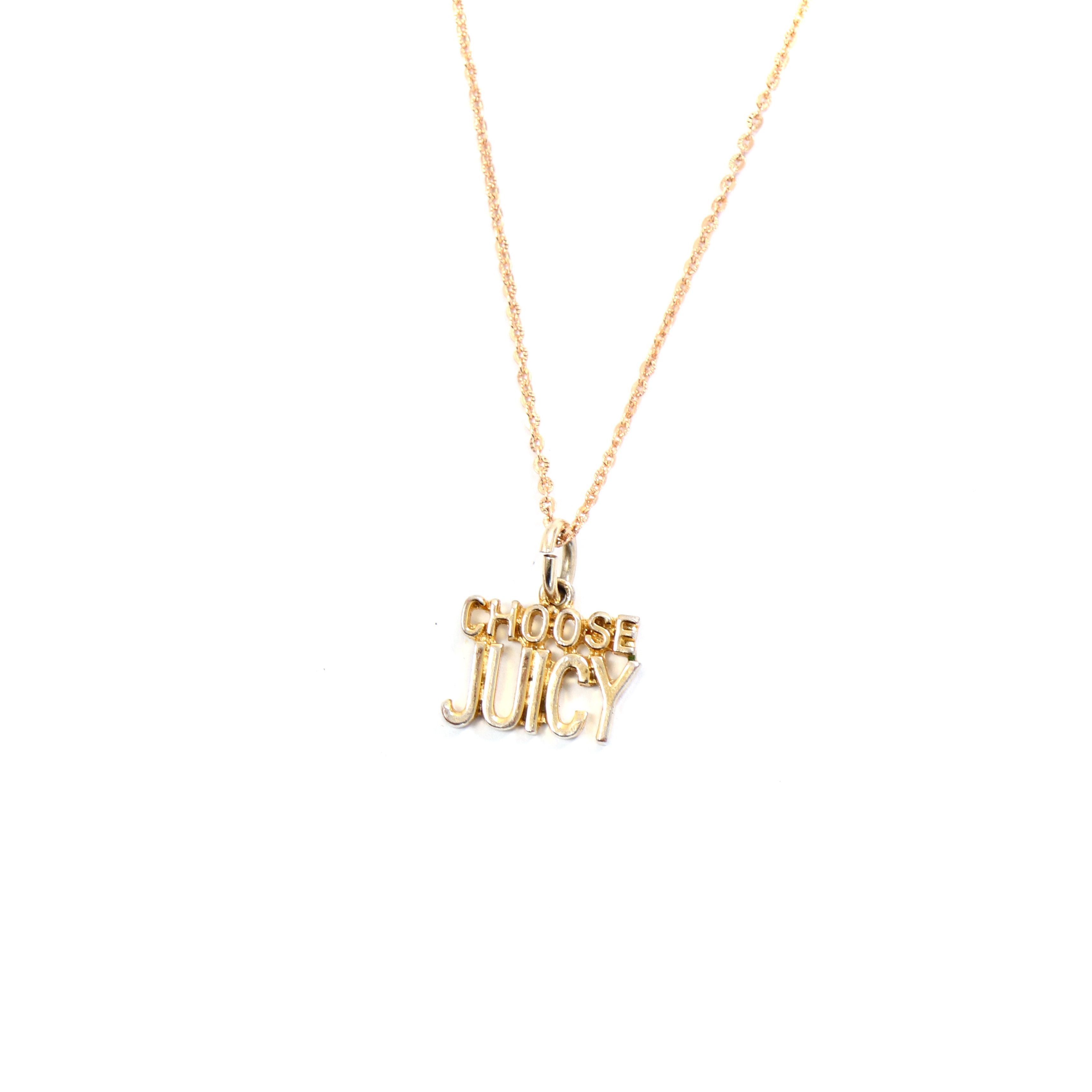 Juicy Couture Juicy Throw Logo Gold Gilding Necklace Size ONE SIZE - 1 Thumbnail
