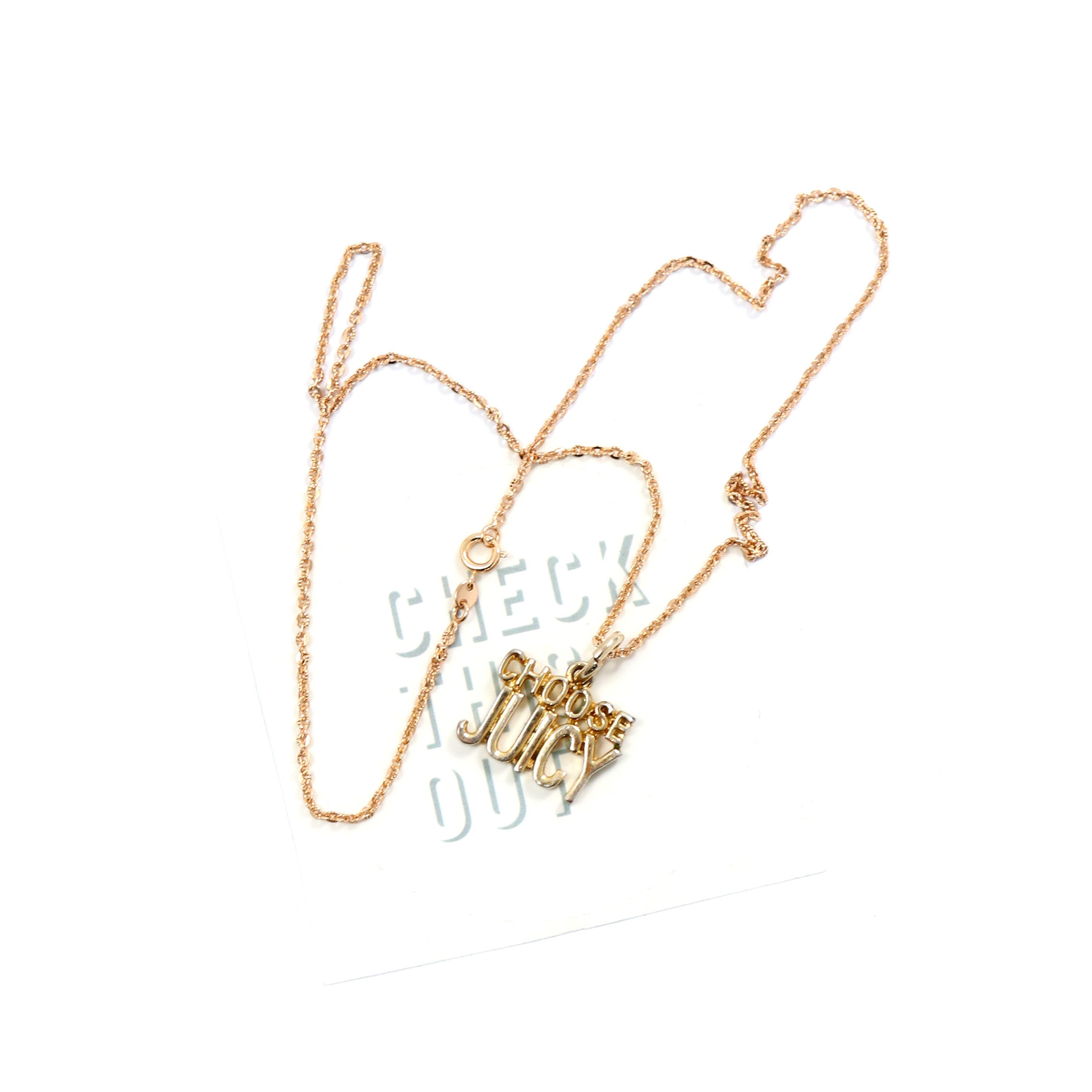 Juicy Couture Juicy Throw Logo Gold Gilding Necklace Size ONE SIZE - 3 Thumbnail