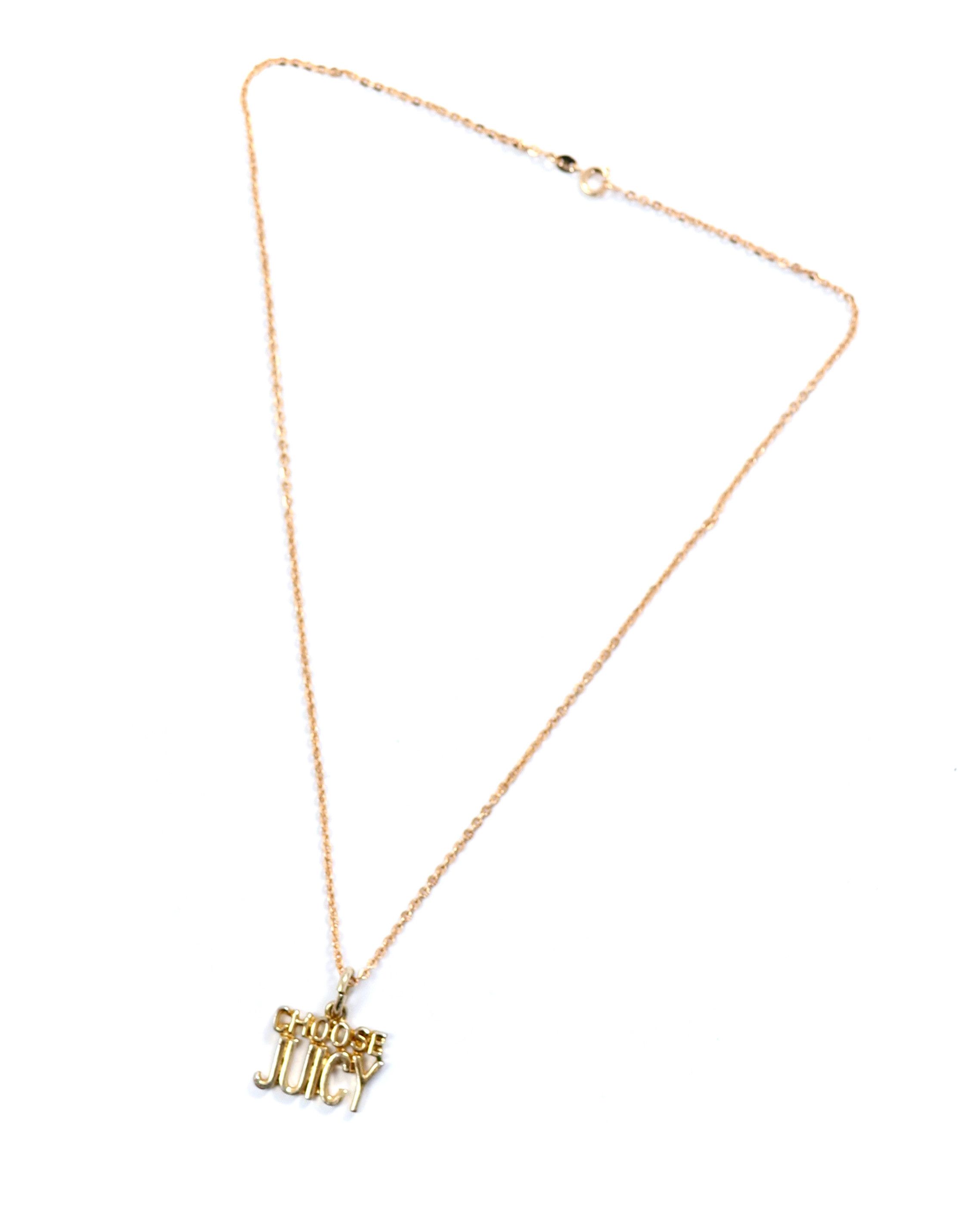 Juicy Couture Juicy Throw Logo Gold Gilding Necklace Size ONE SIZE - 2 Thumbnail