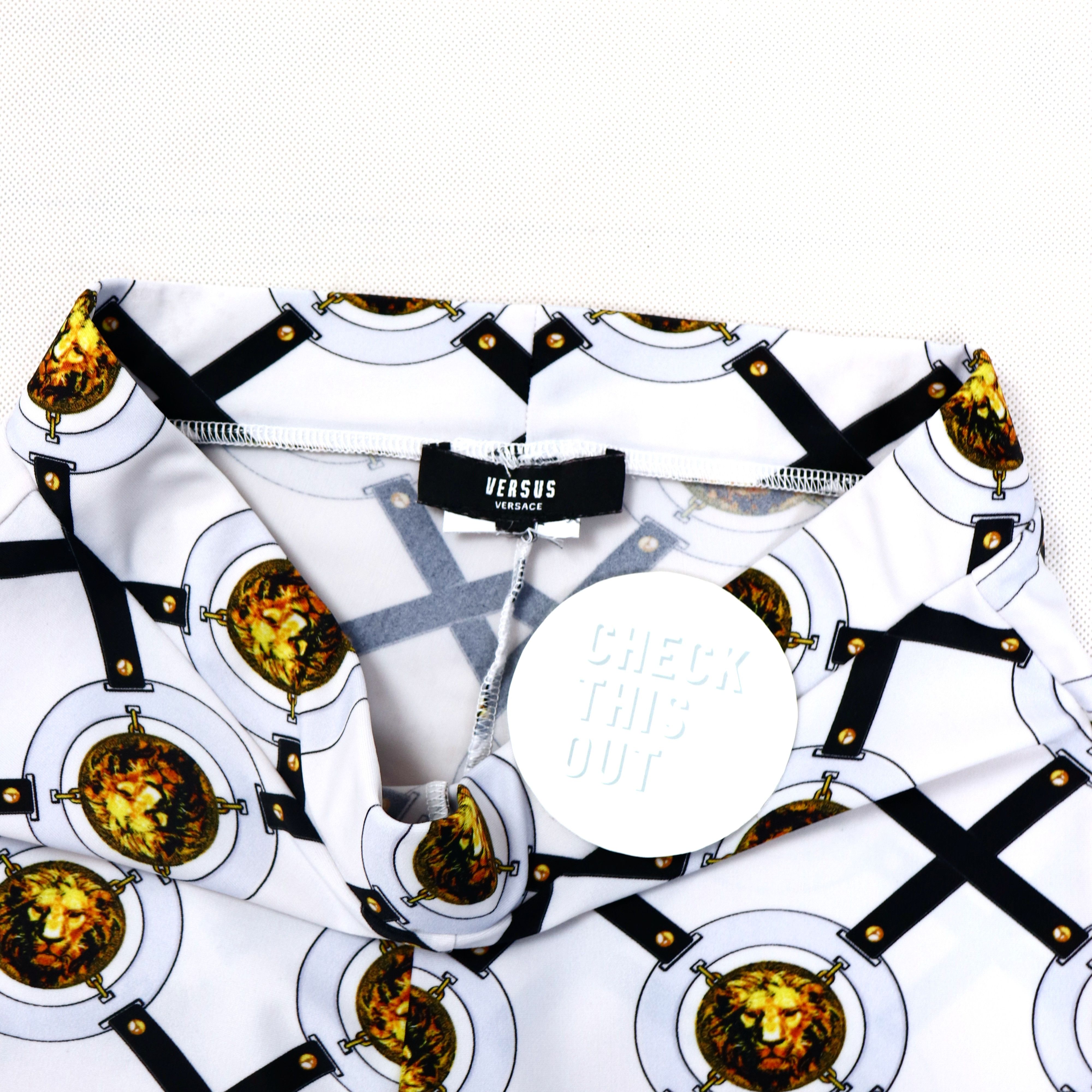 Versace Lion Medusa Monogram Stretch Leggings Size US 26 / EU 42 - 5 Thumbnail