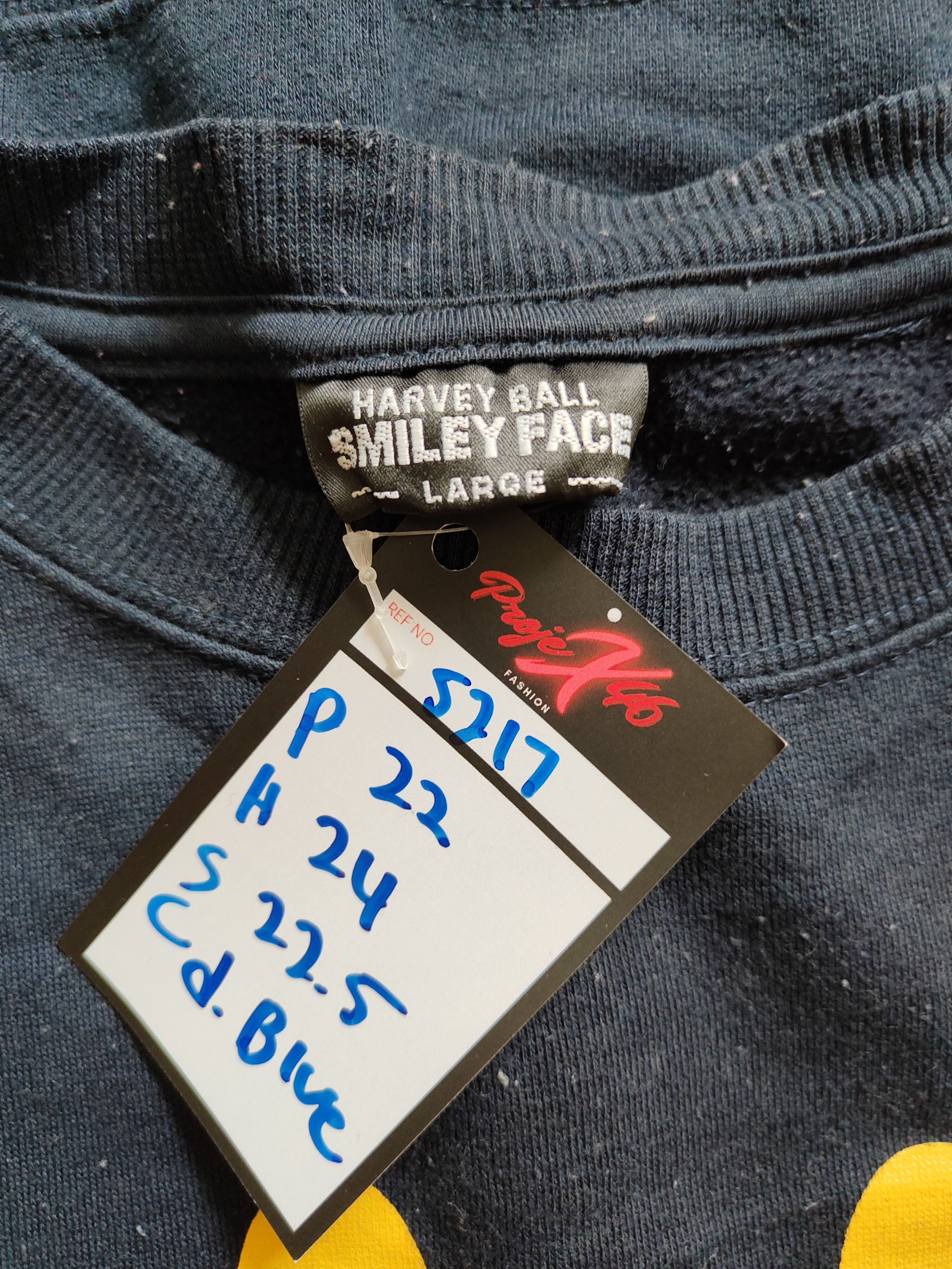 Japanese Brand Harvey Ball Smiley Face blue like kapital Sweatshirt #5217 Size US L / EU 52-54 / 3 - 9 Thumbnail