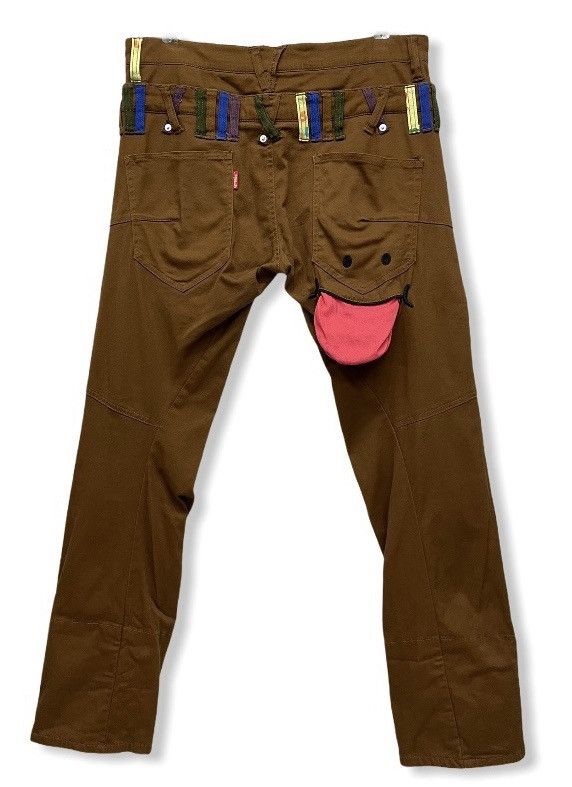 Japanese Brand POP ART! UP!SMILE Double Waist Unique Smiley Stretchy Pants Size US 31 - 2 Thumbnail